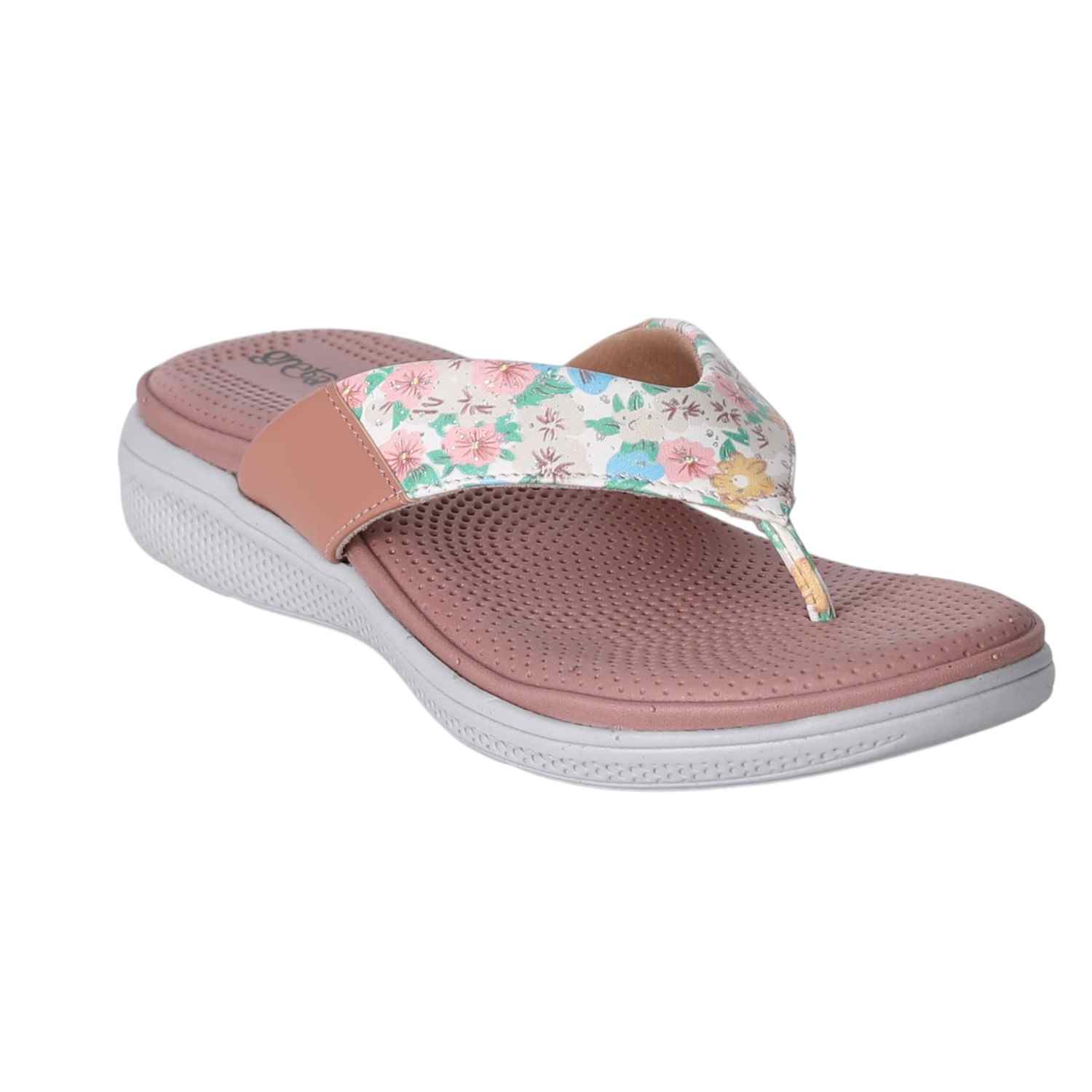 Women Floral Print Comfort Flip-Flop Sandals