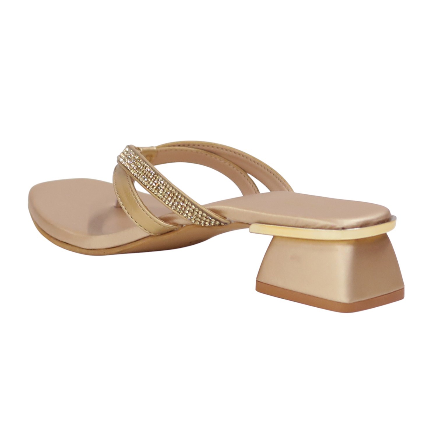 Women’s Elegant Gold Metallic V-Strap Sandals