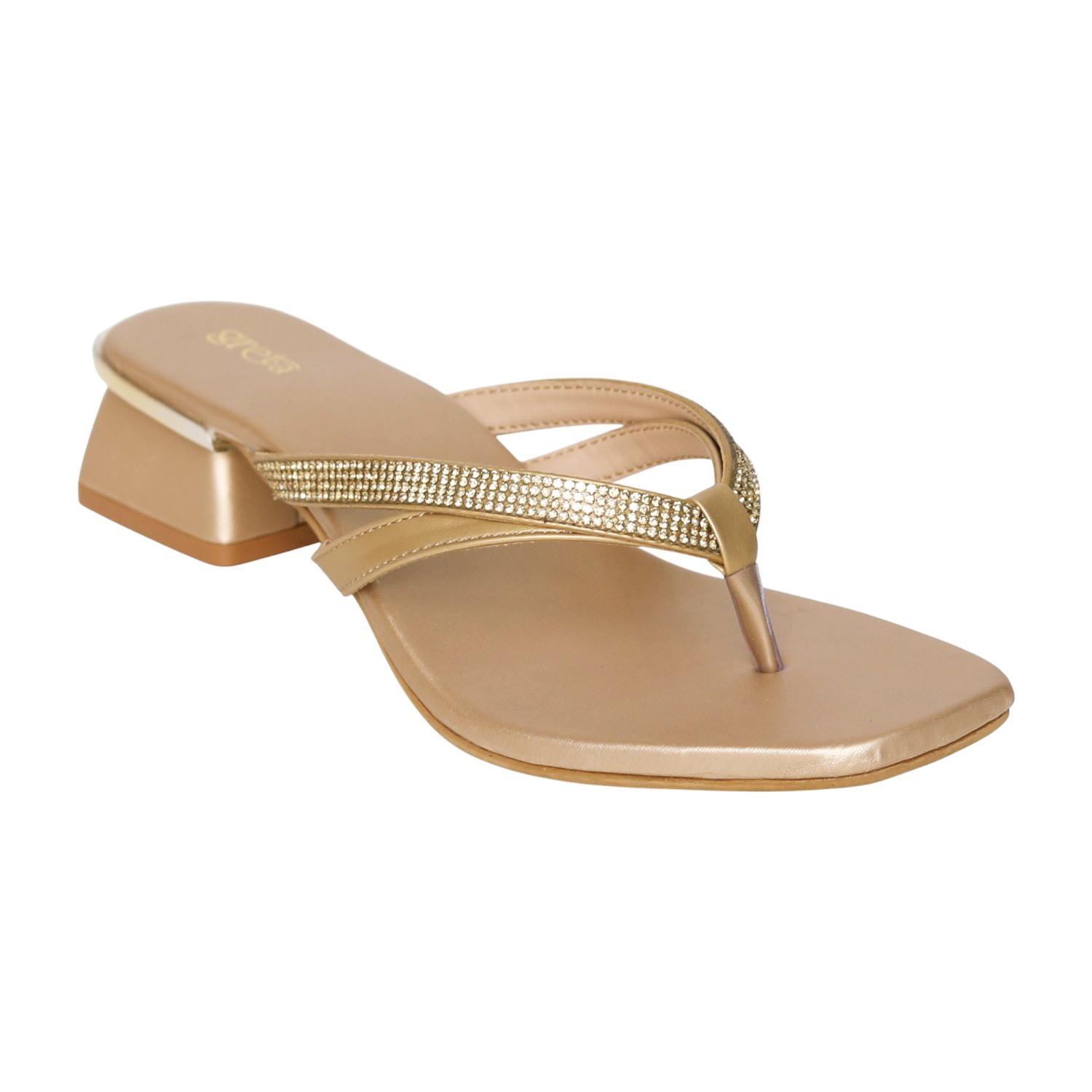 Women’s Elegant Gold Metallic V-Strap Sandals