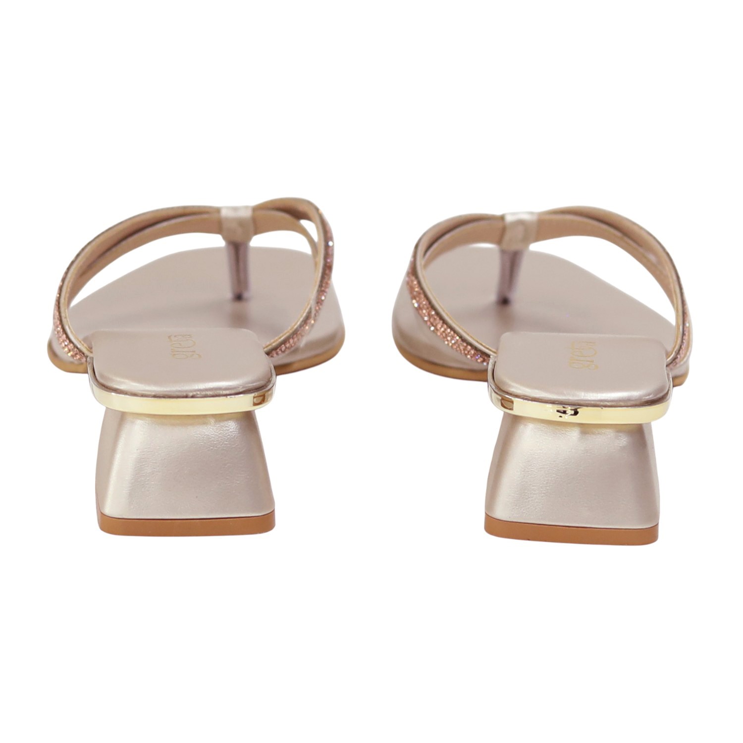 Women’s Elegant Rose Gold Metallic V-Strap Sandals