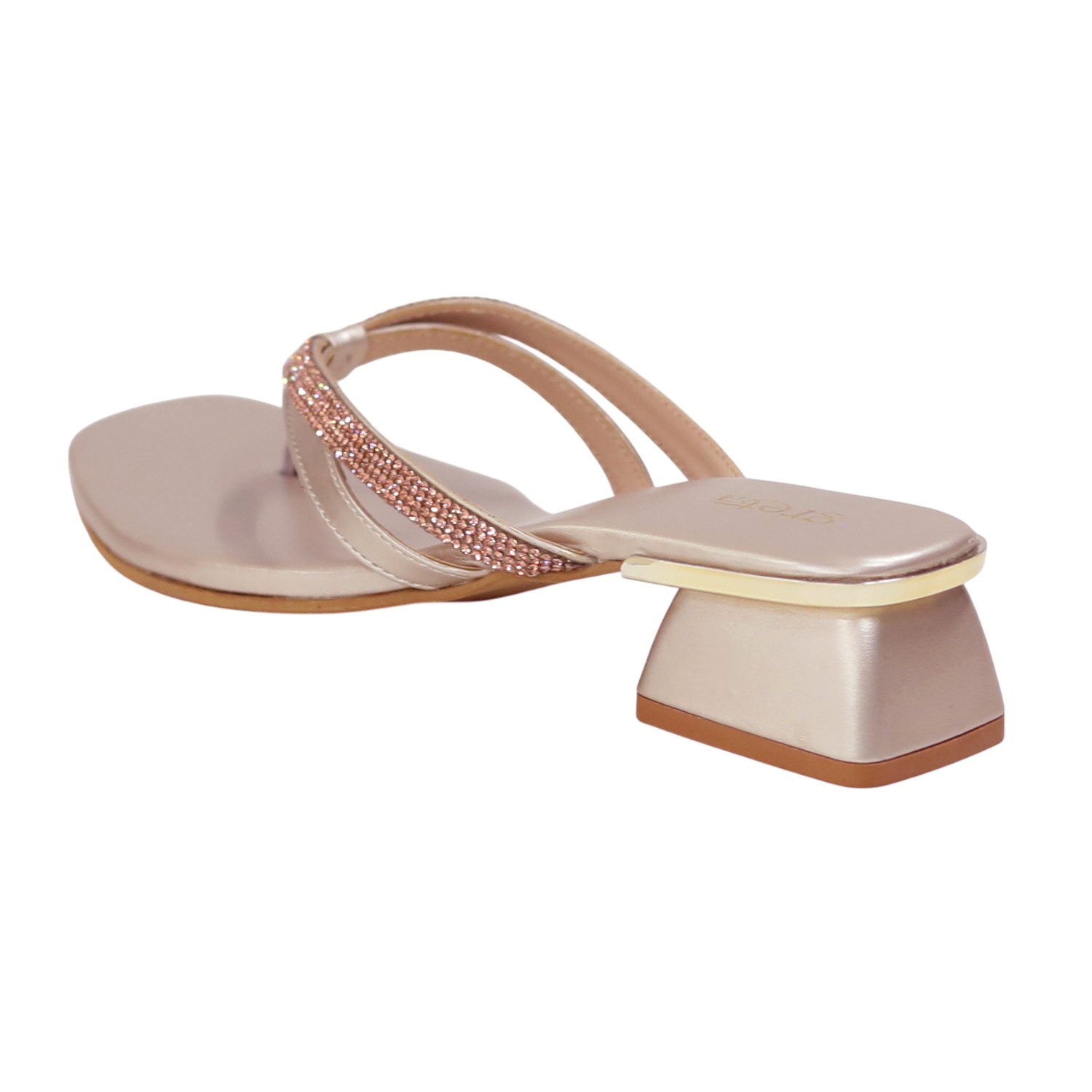 Women’s Elegant Rose Gold Metallic V-Strap Sandals