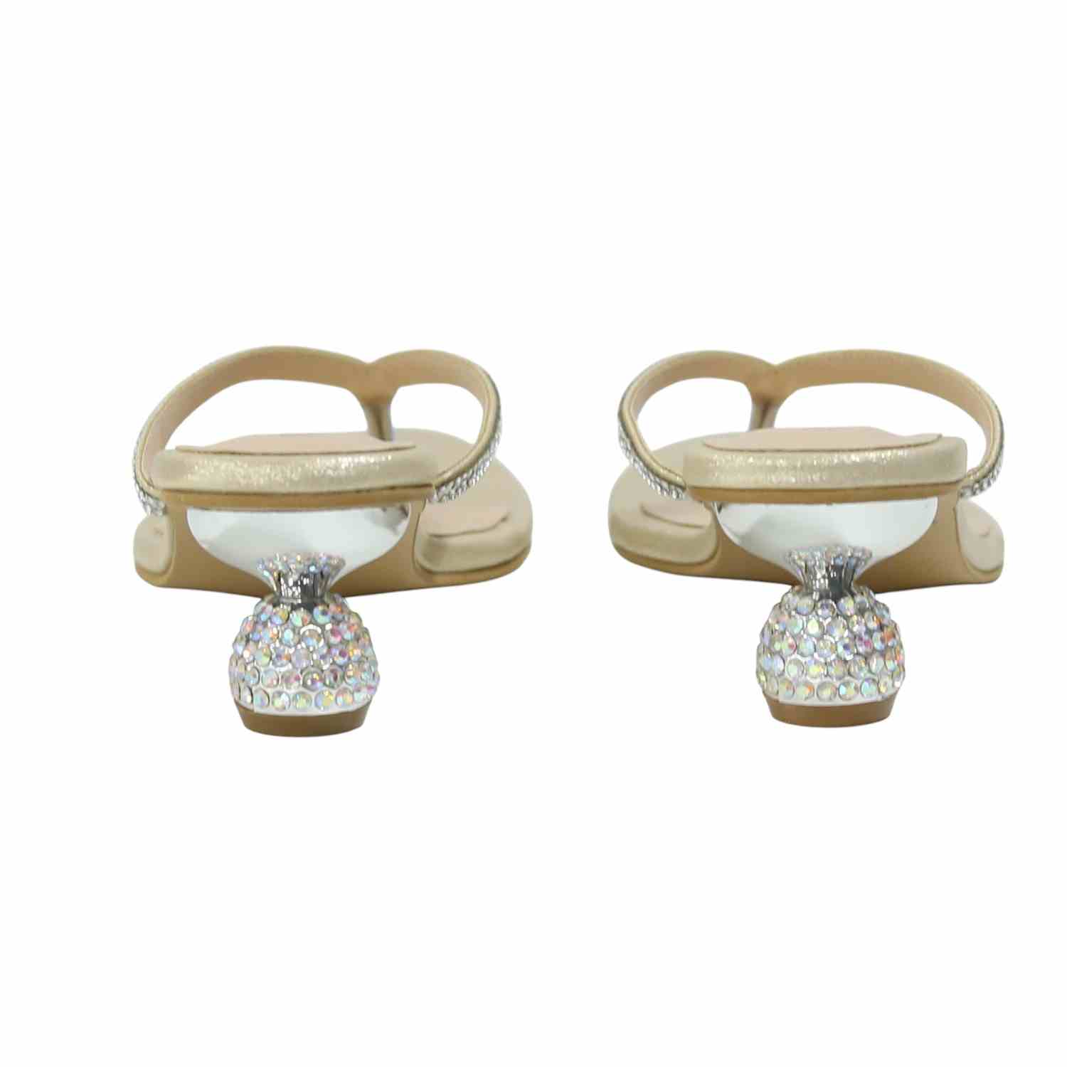 Women’s Gold Crystal-Embellished Pebble Heels