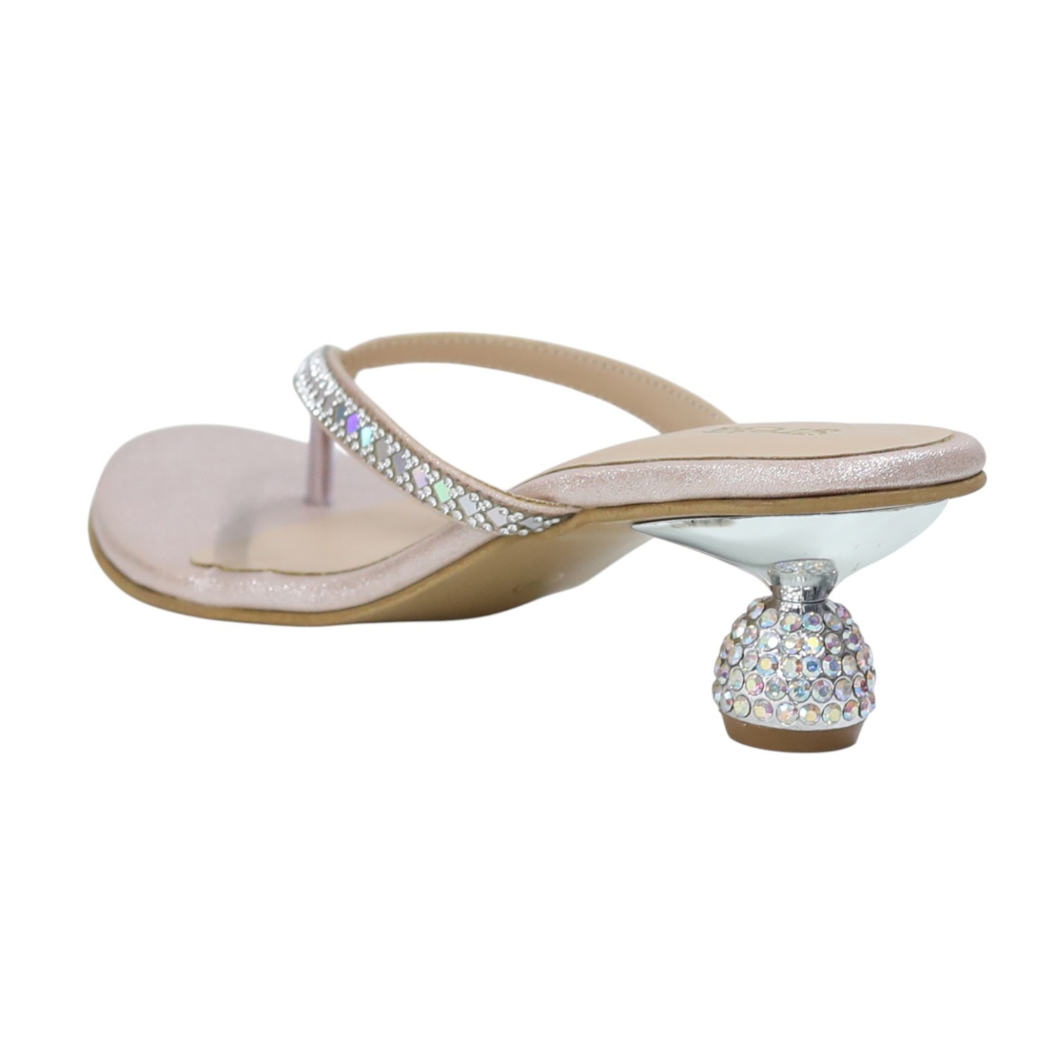 Women’s Rose Gold Crystal-Embellished Pebble Heels
