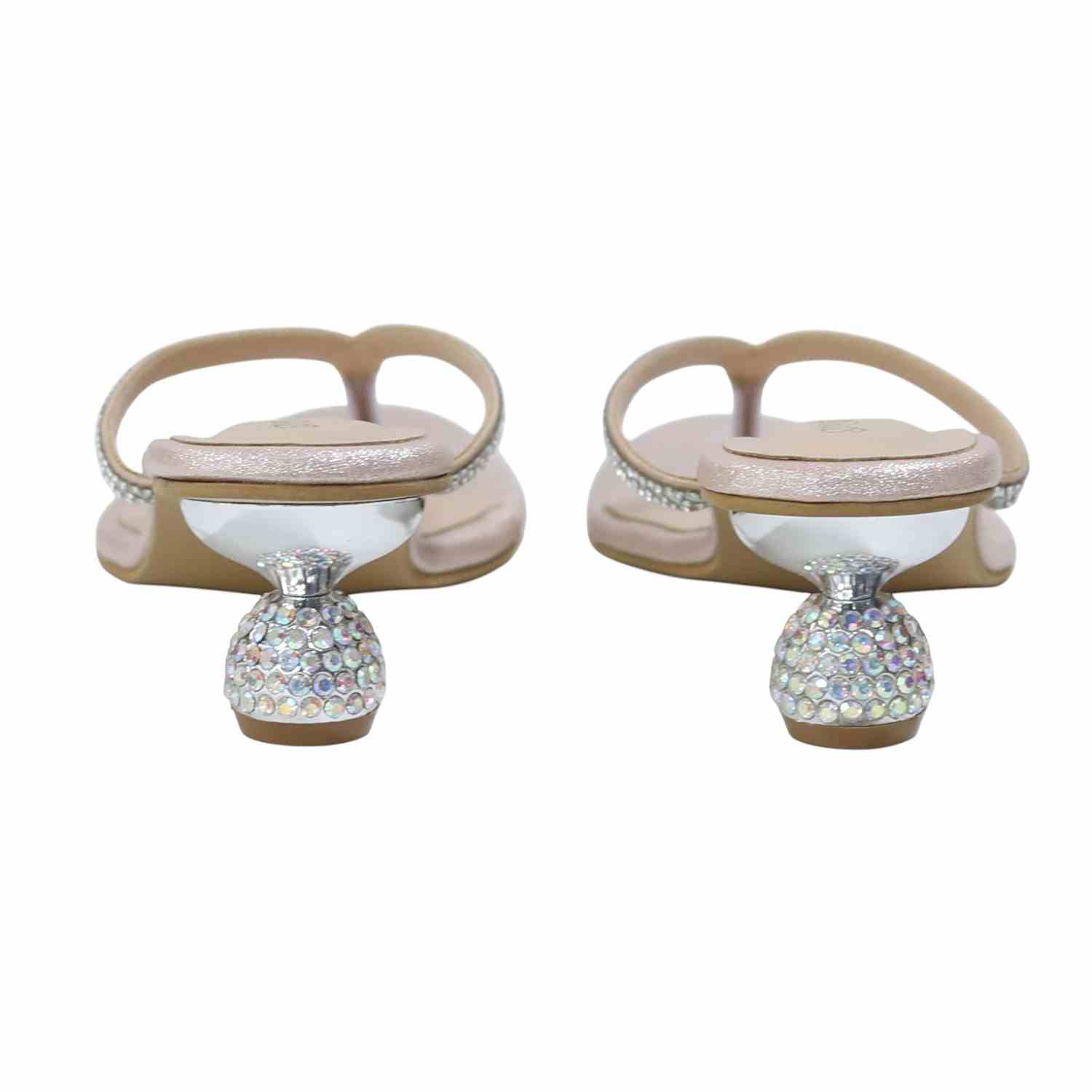 Women’s Rose Gold Crystal-Embellished Pebble Heels