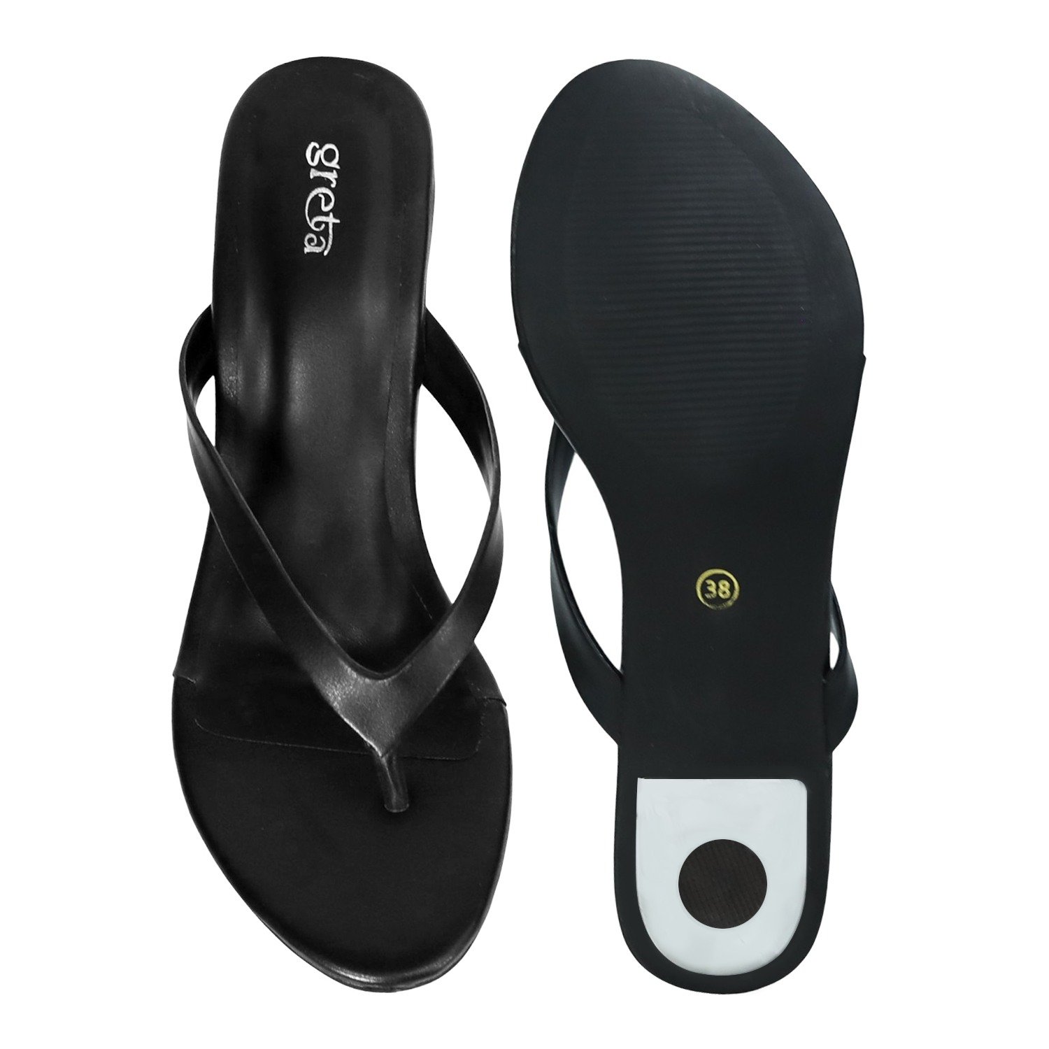 Women’s Black Stylish Slip-Ons with Sparkle Pebble Heel