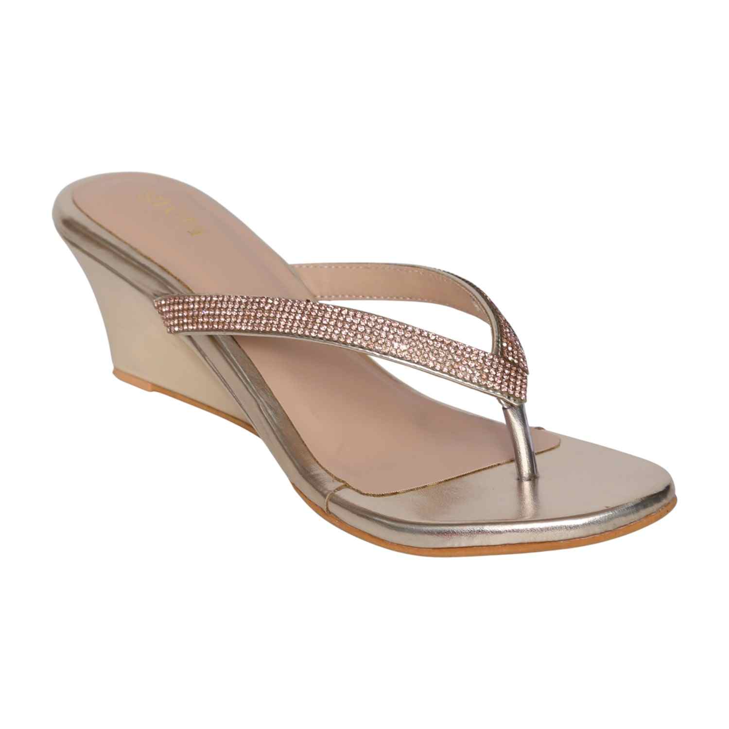 Greta Women’s Gold Embellished Wedges