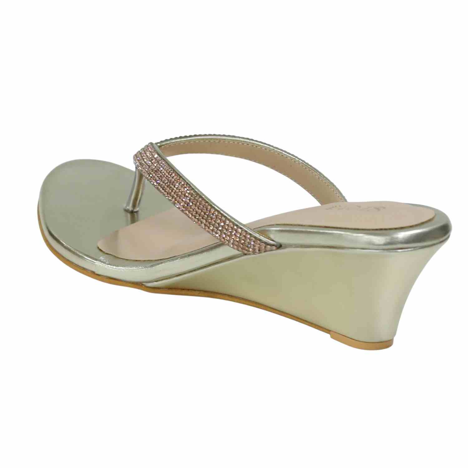 Greta Women’s Gold Embellished Wedges