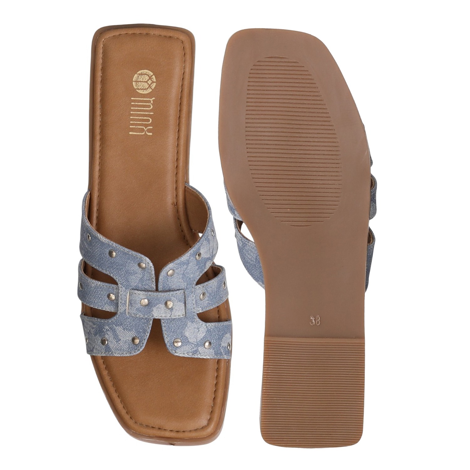 Women Denim Charm Flats