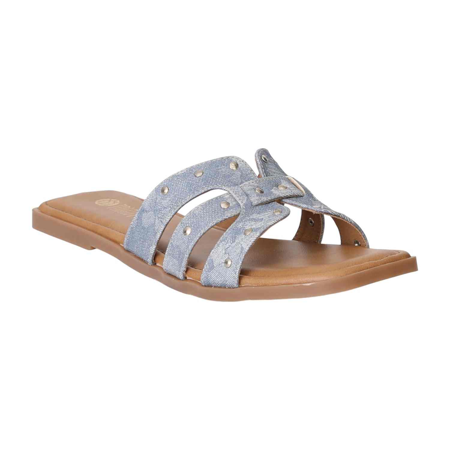 Women Denim Charm Flats