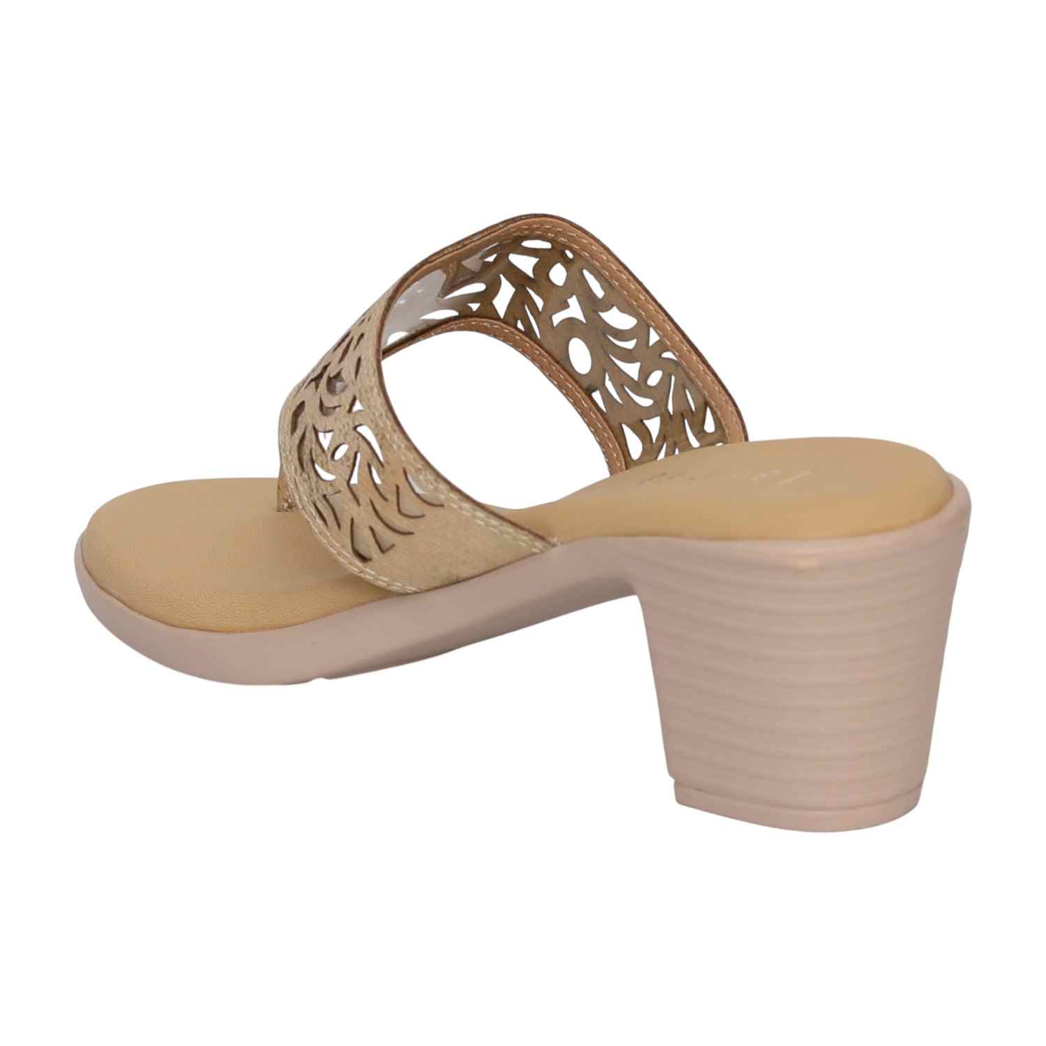 Women's Golden Filigree Block Heels