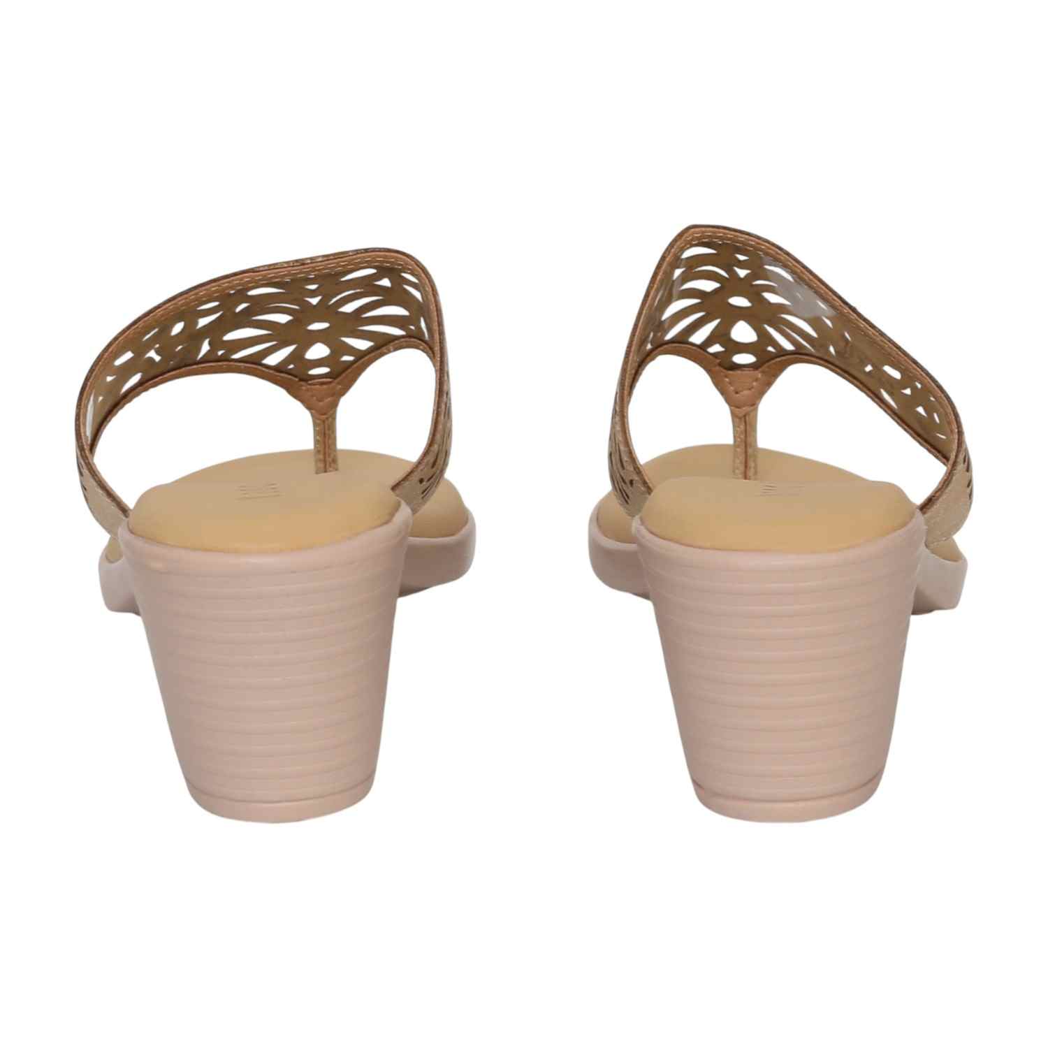 Women's Golden Filigree Block Heels