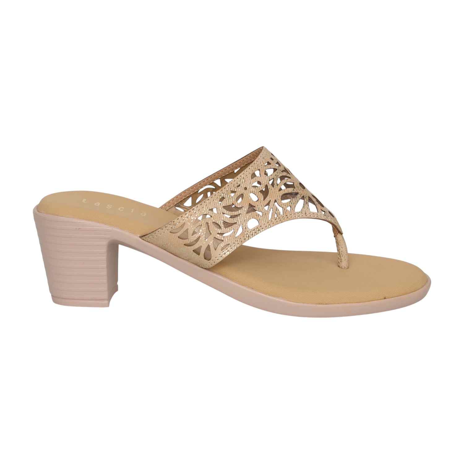 Women's Golden Filigree Block Heels