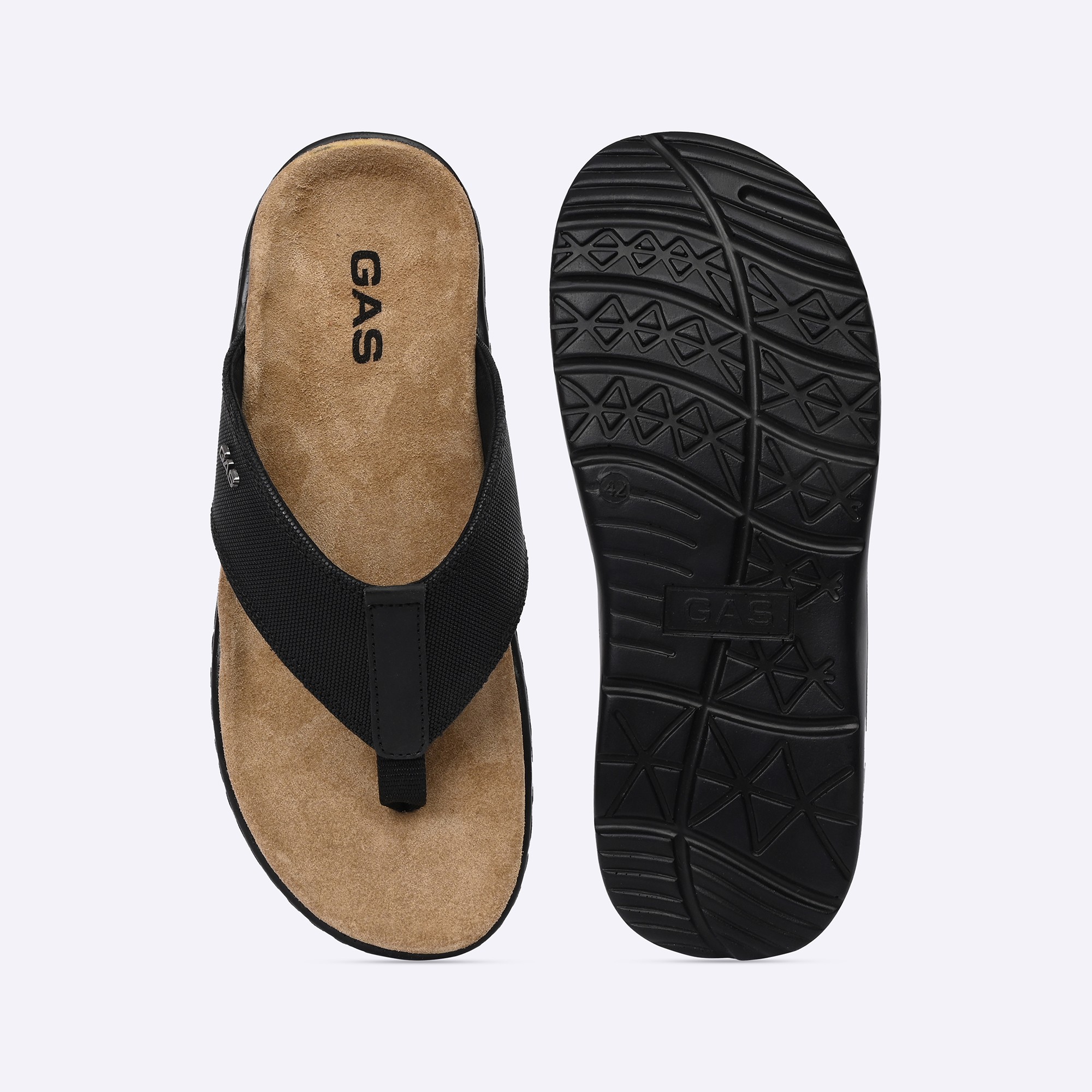 GAS | Men Brilliante Black Chappals|4