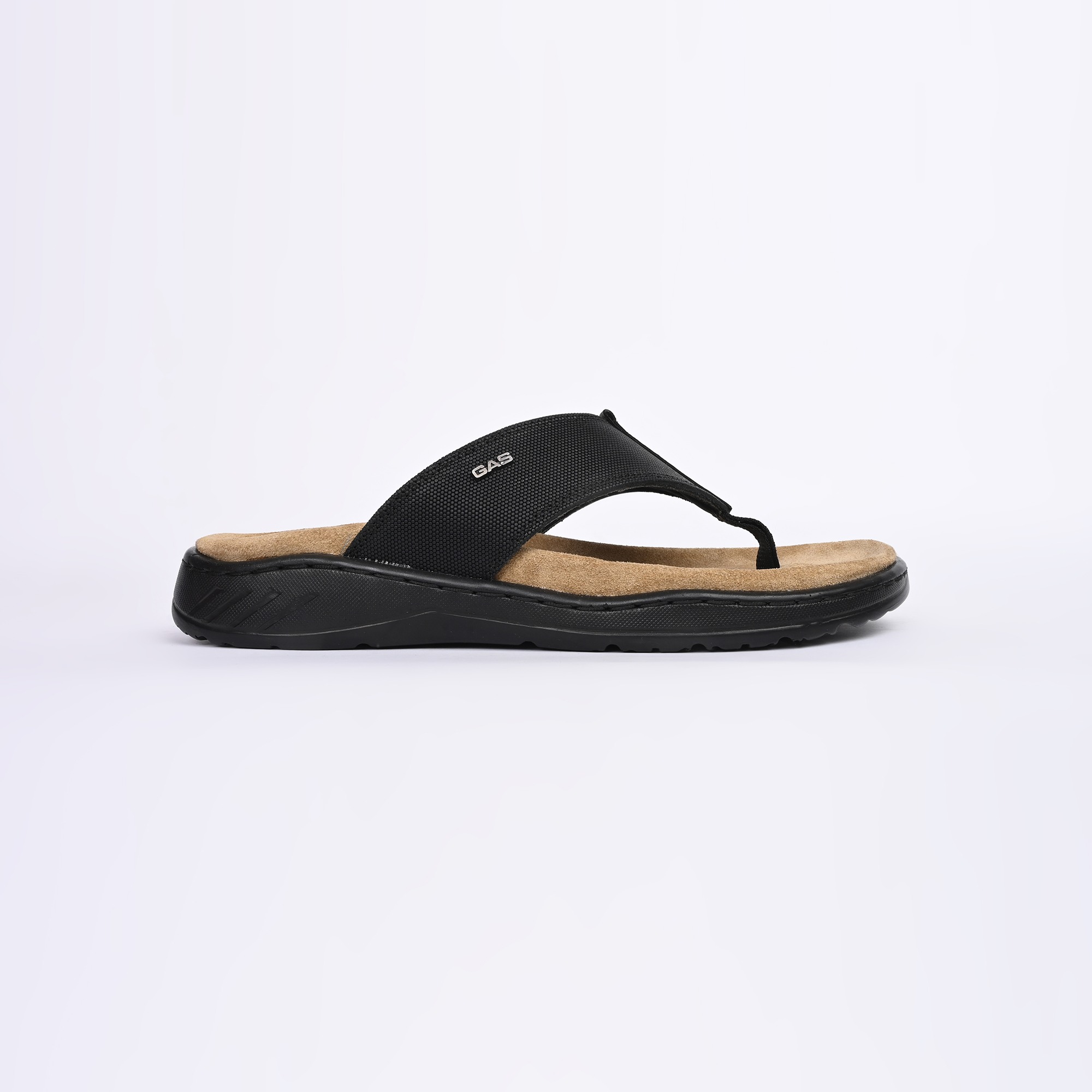 GAS | Men Brilliante Black Chappals|1