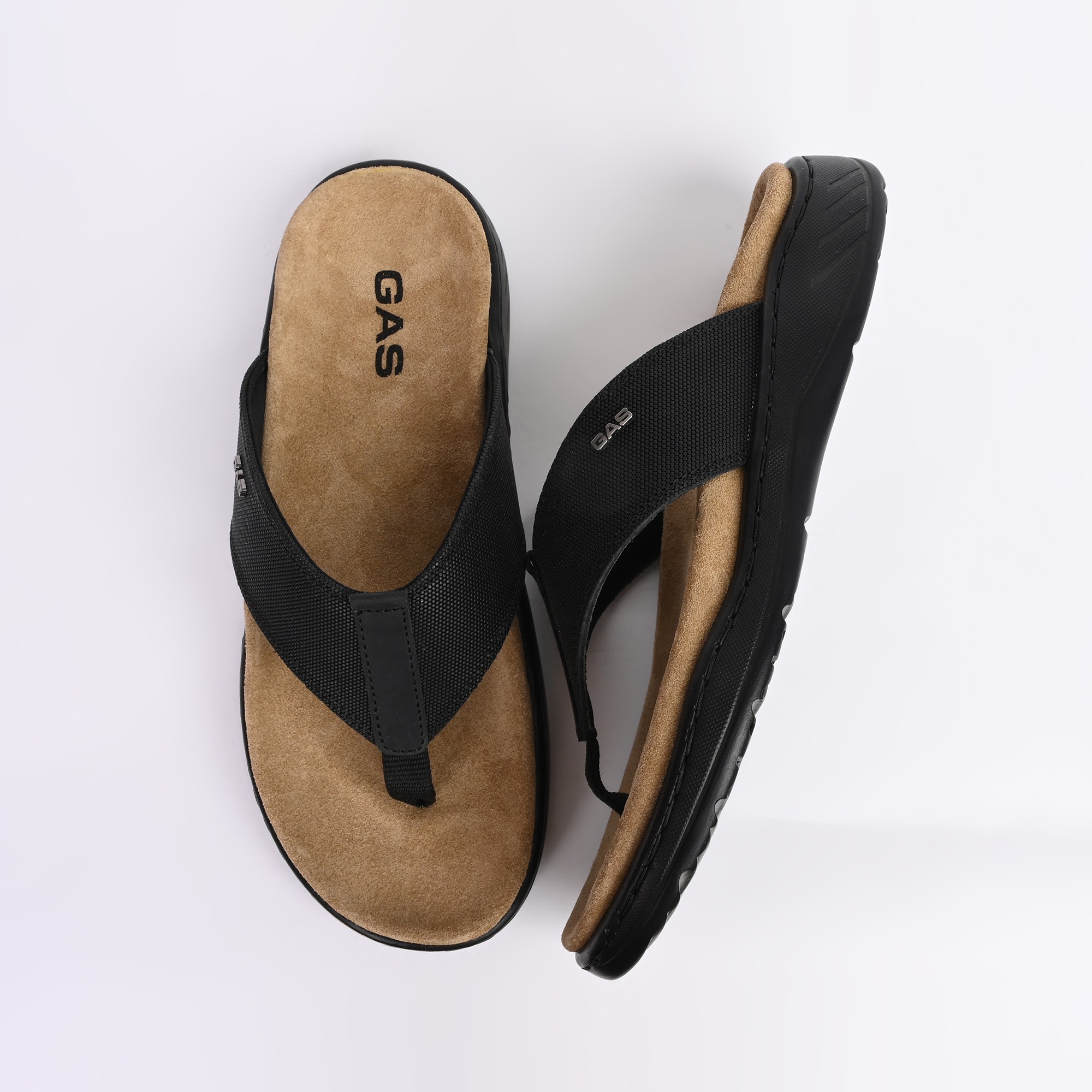GAS | Men Brilliante Black Chappals|7