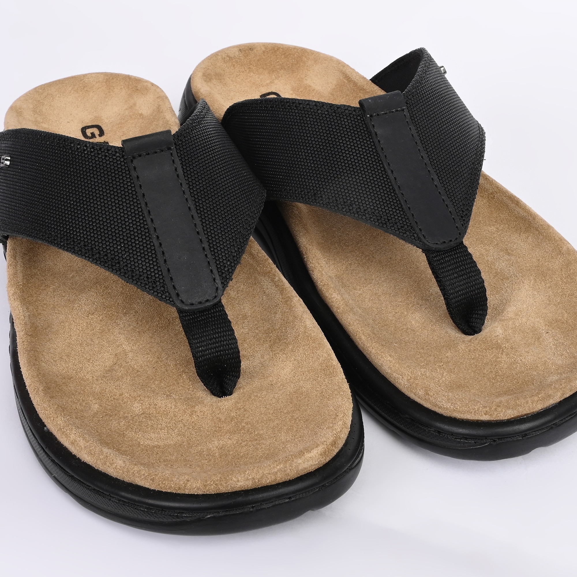 GAS | Men Brilliante Black Chappals|6