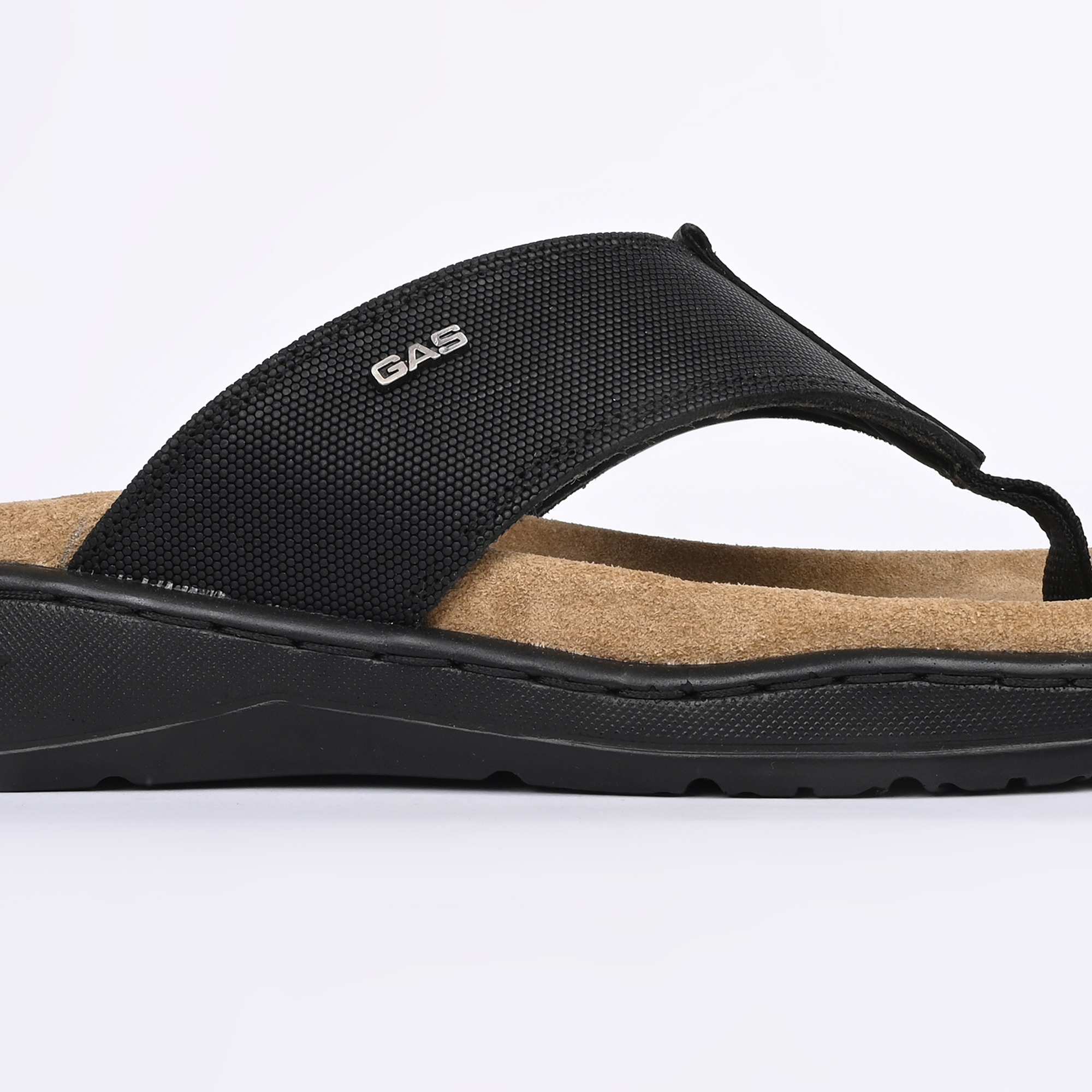 GAS | Men Brilliante Black Chappals|2