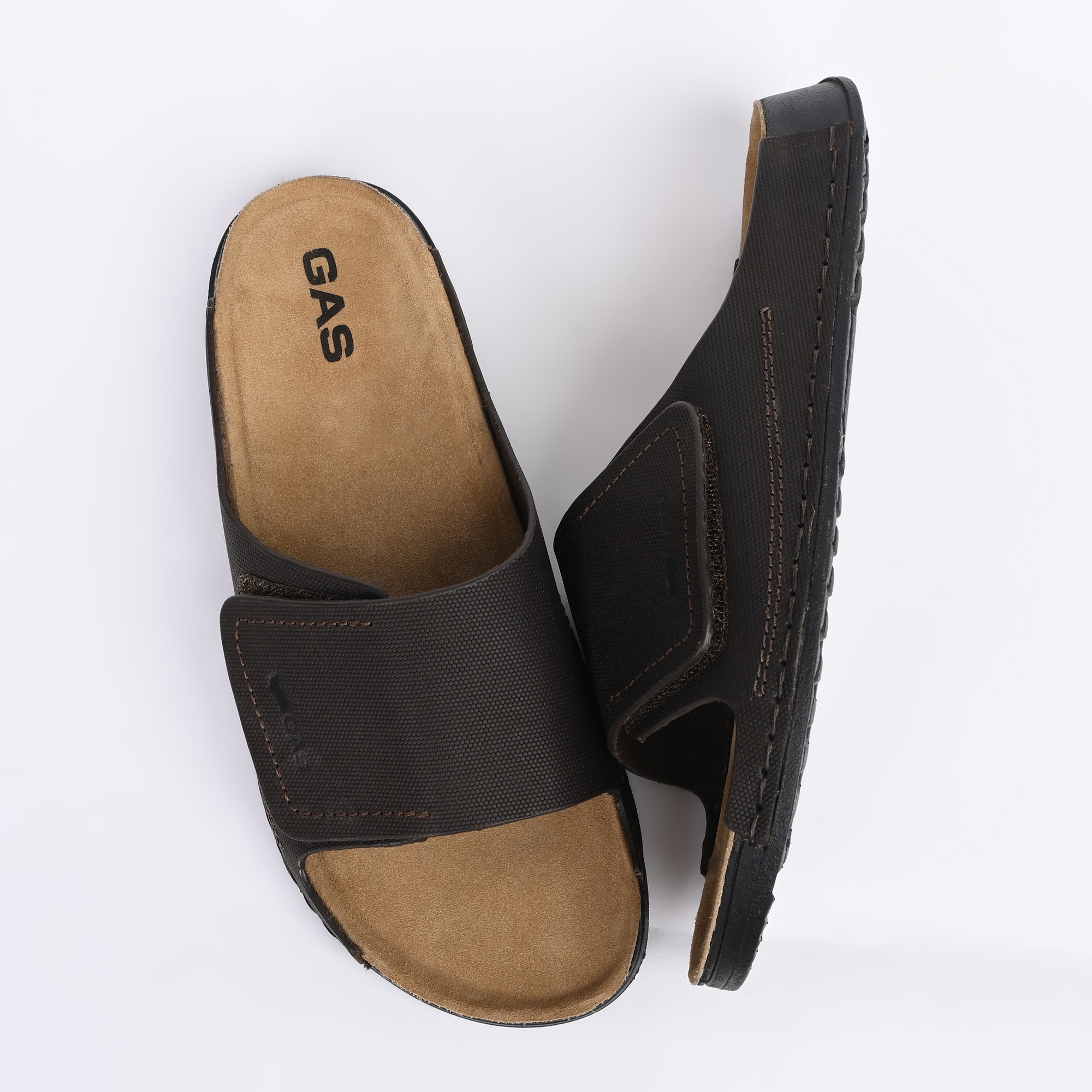 GAS | Men Iconico Brown Slides|7