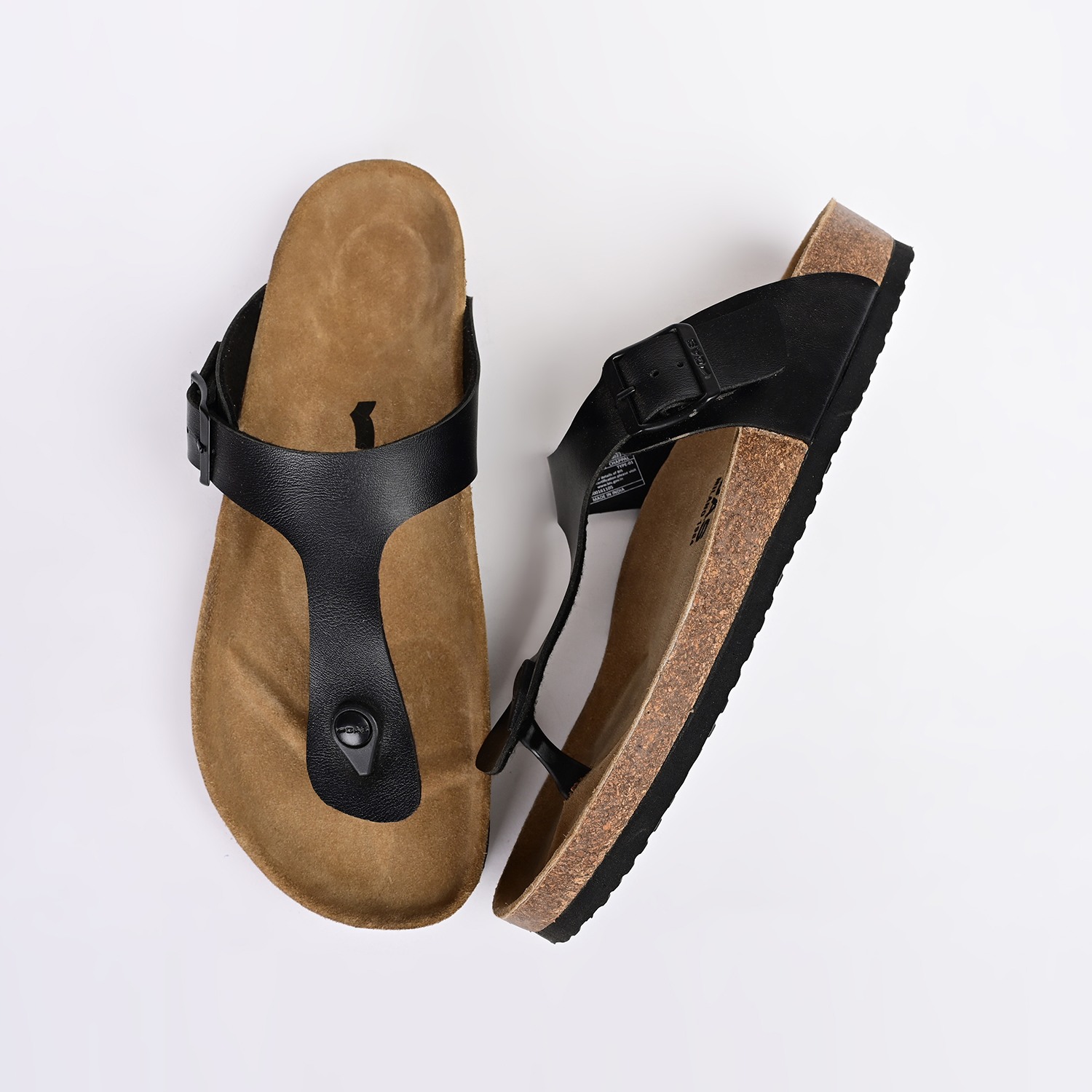 GAS | Men Black UltraRapido T-Strap Sandals|5