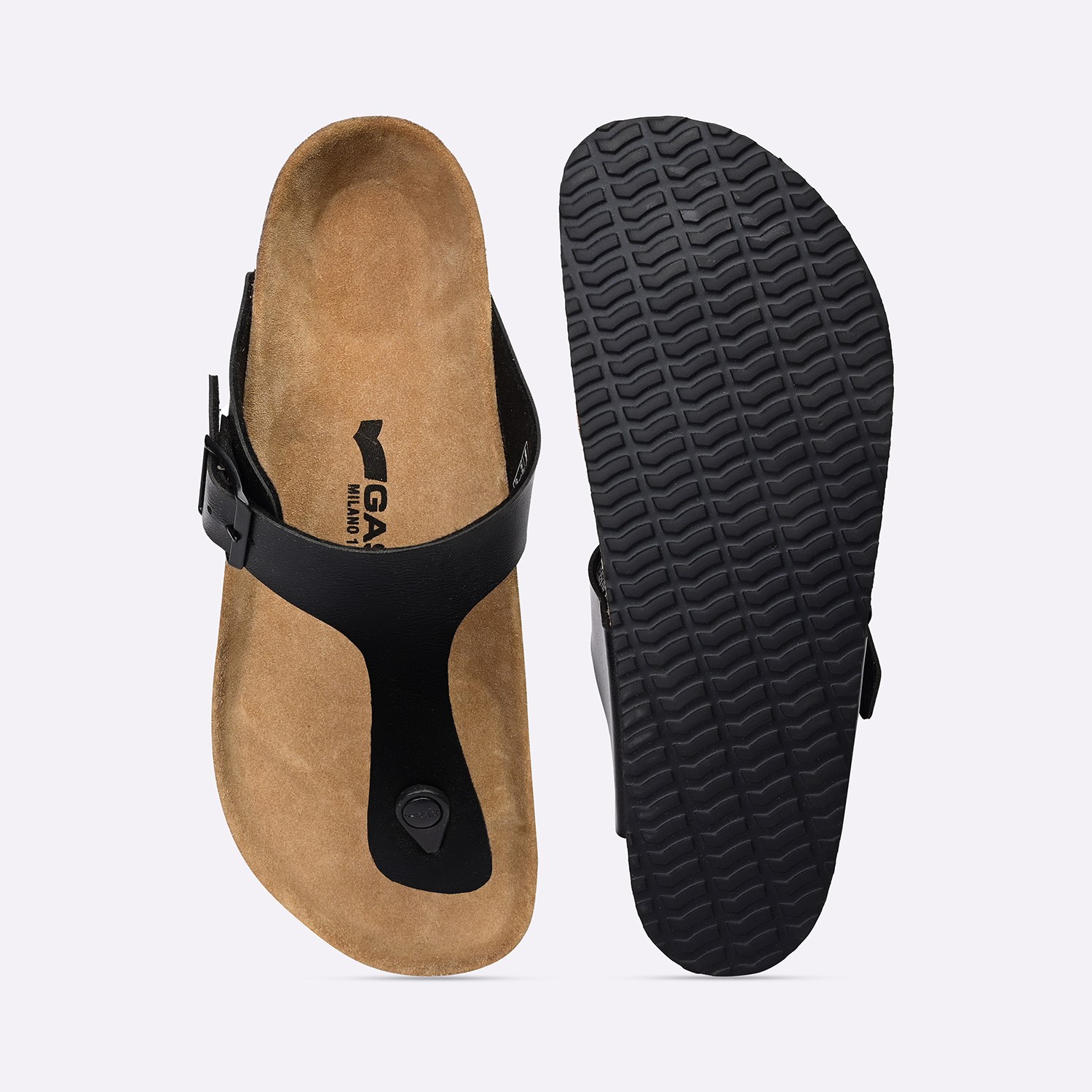 GAS | Men Black UltraRapido T-Strap Sandals|6