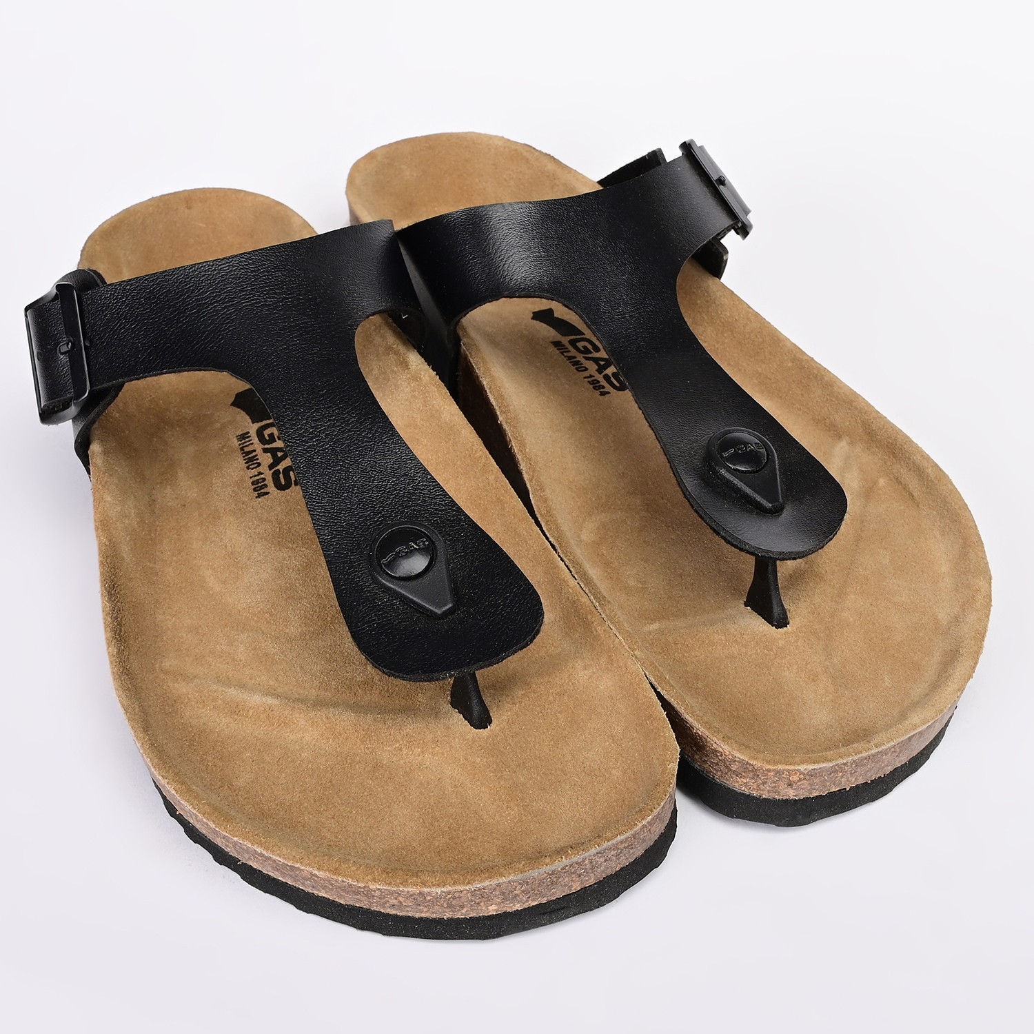 GAS | Men Black UltraRapido T-Strap Sandals|4