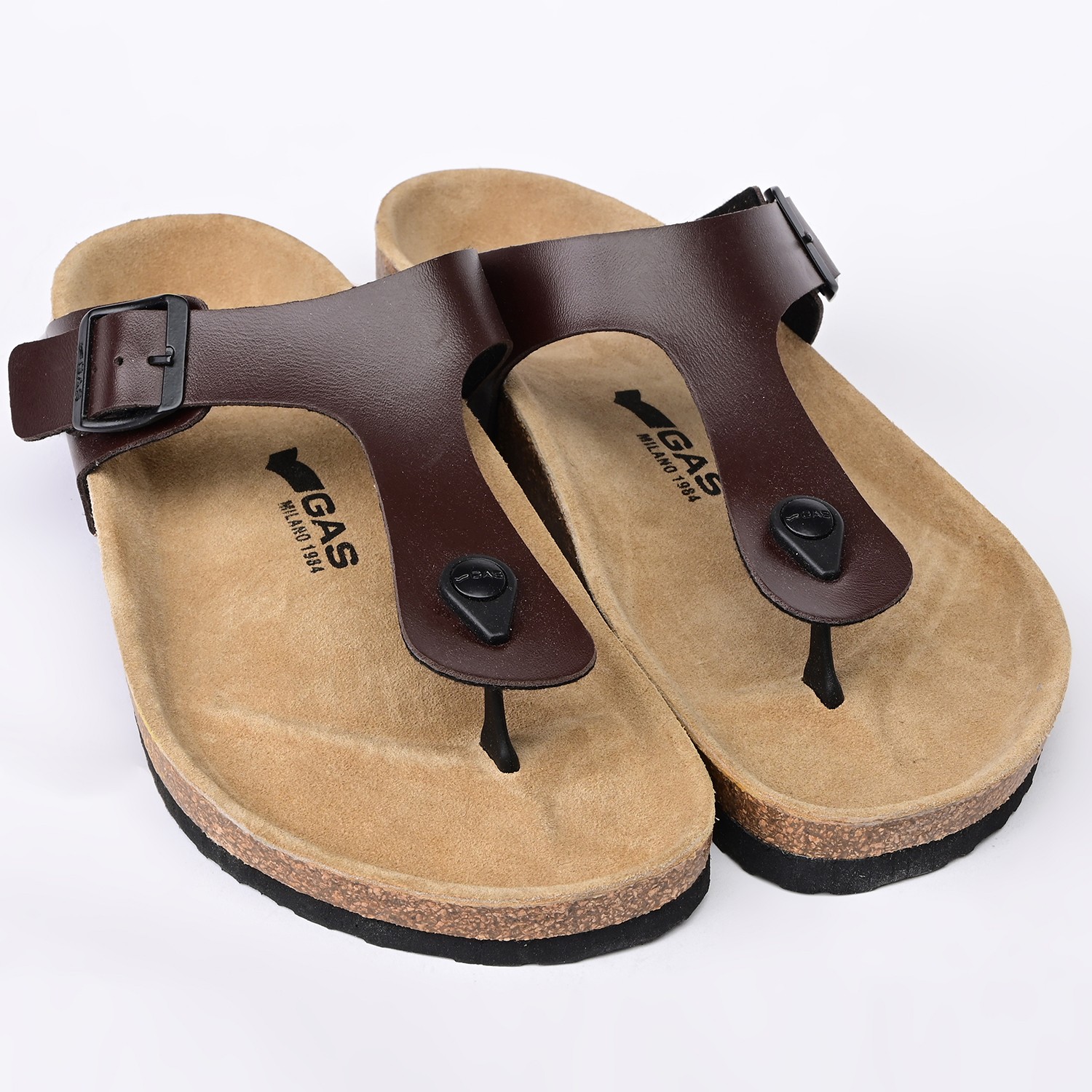 GAS | Men Brown UltraRapido T-Strap Sandals|4