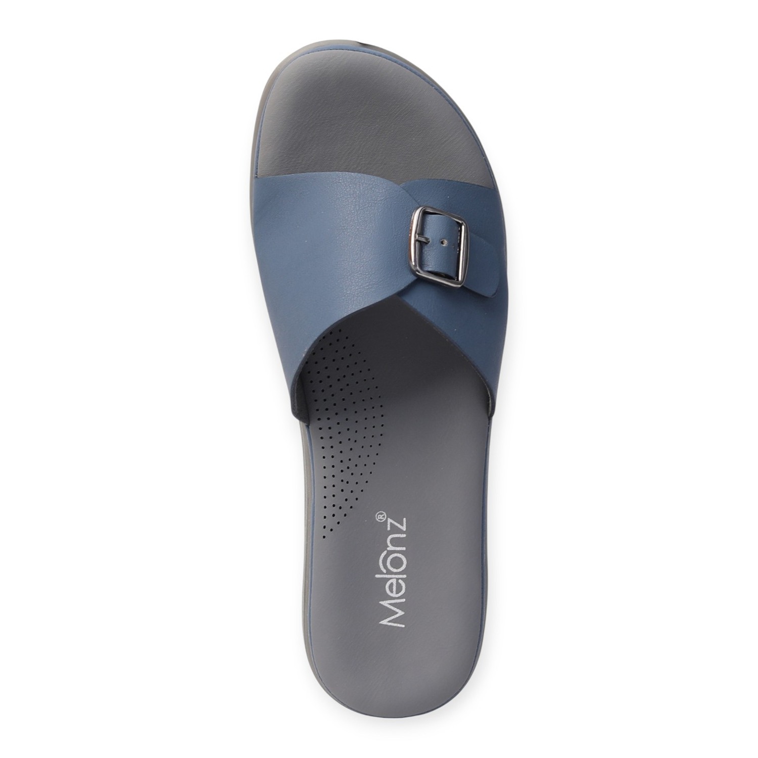 Melonz Women’s Buckle Strap Blue Sandals