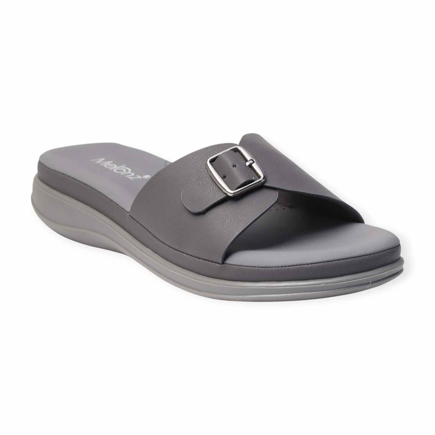 Melonz Women’s Buckle Strap Grey Sandals