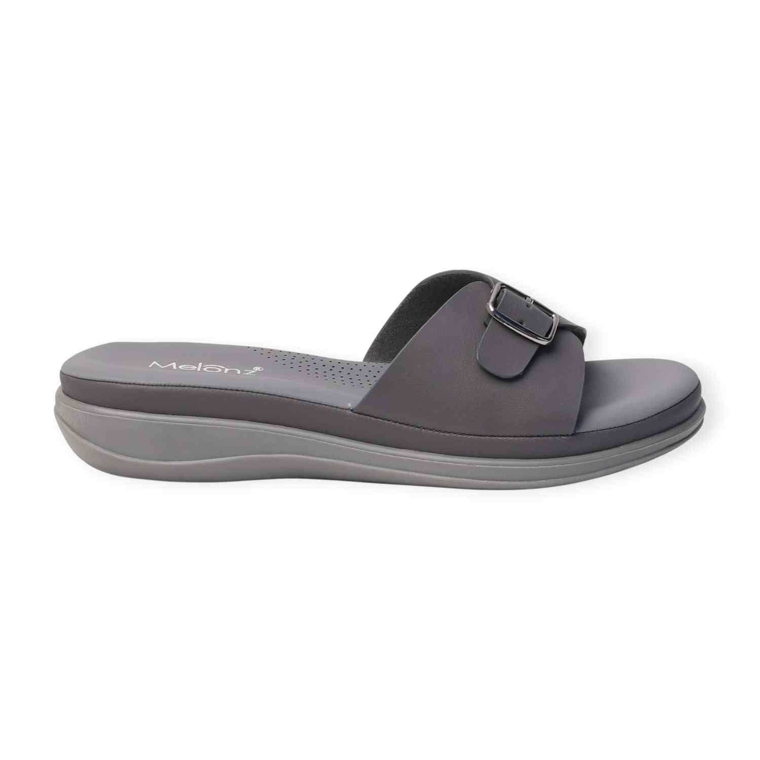 Melonz Women’s Buckle Strap Grey Sandals