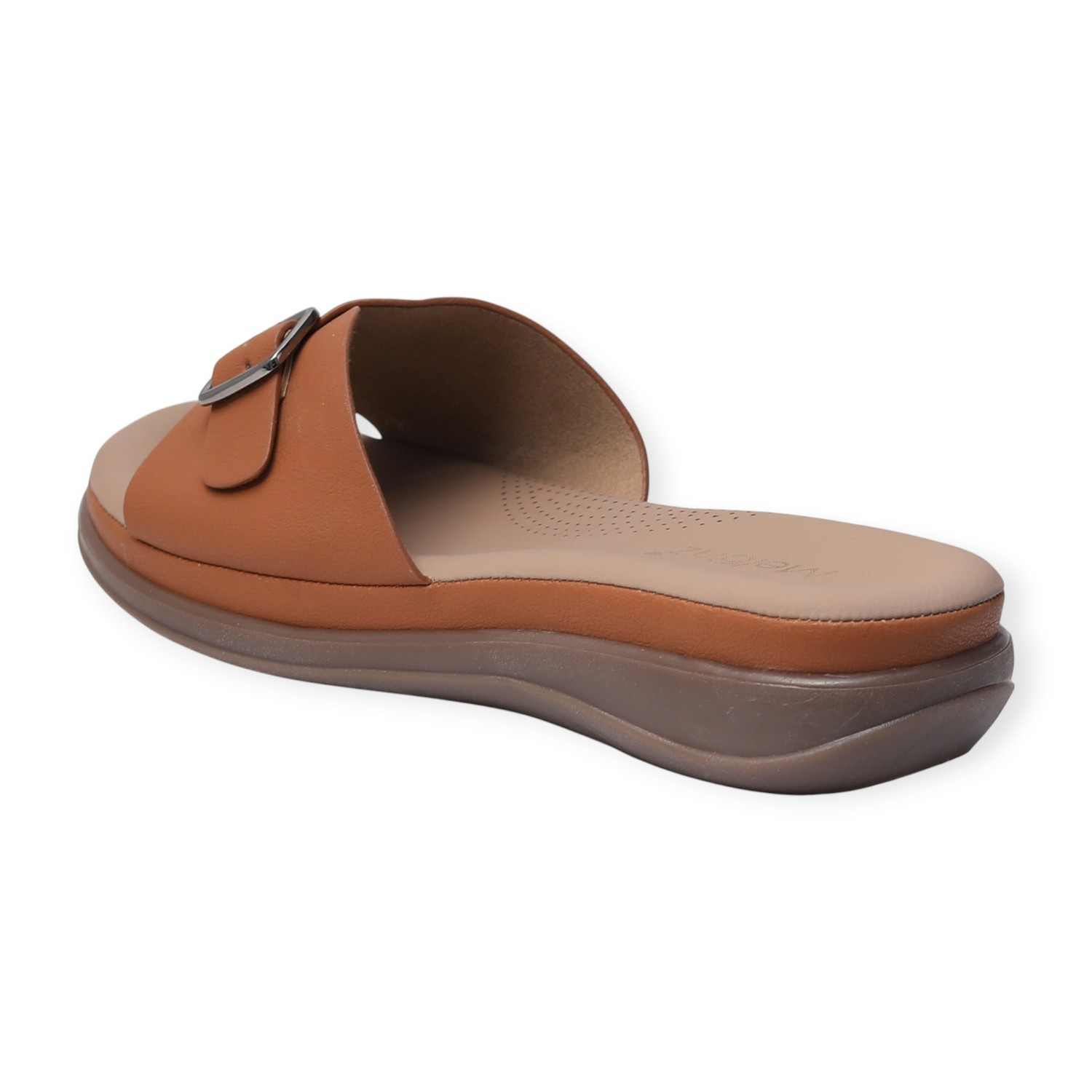 Melonz Women’s Buckle Strap Tan Sandals