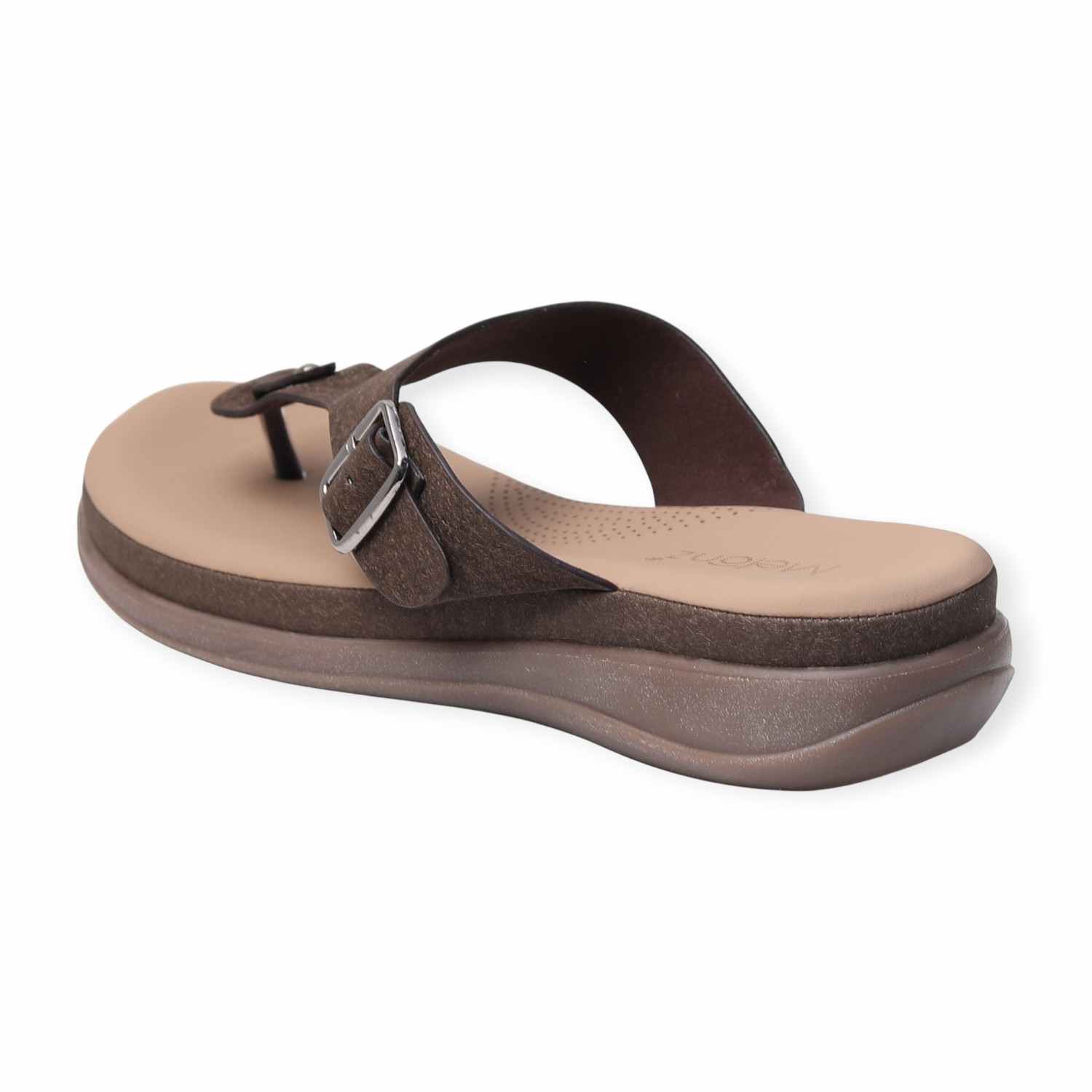 Melonz Women’s Buckle-Strap Brown Sandals