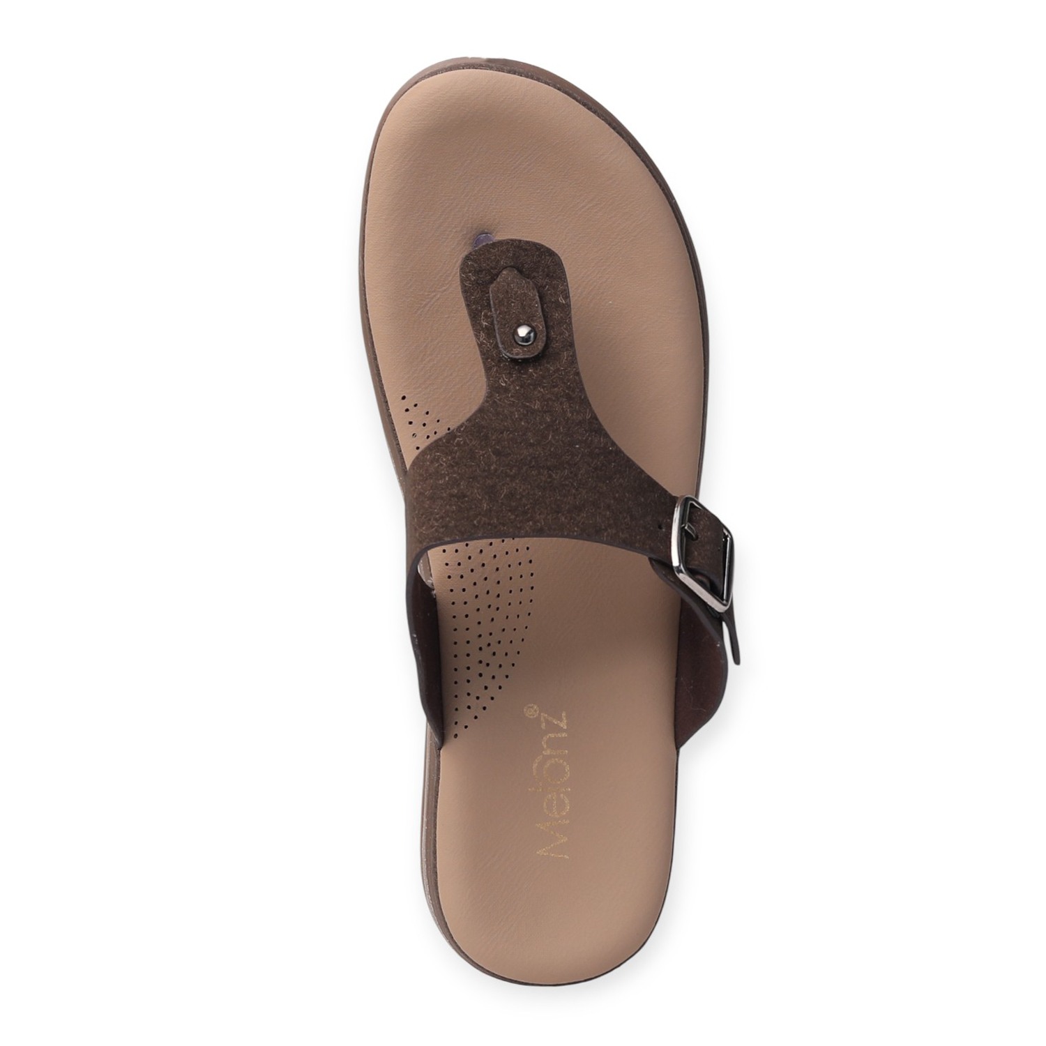 Melonz Women’s Buckle-Strap Brown Sandals