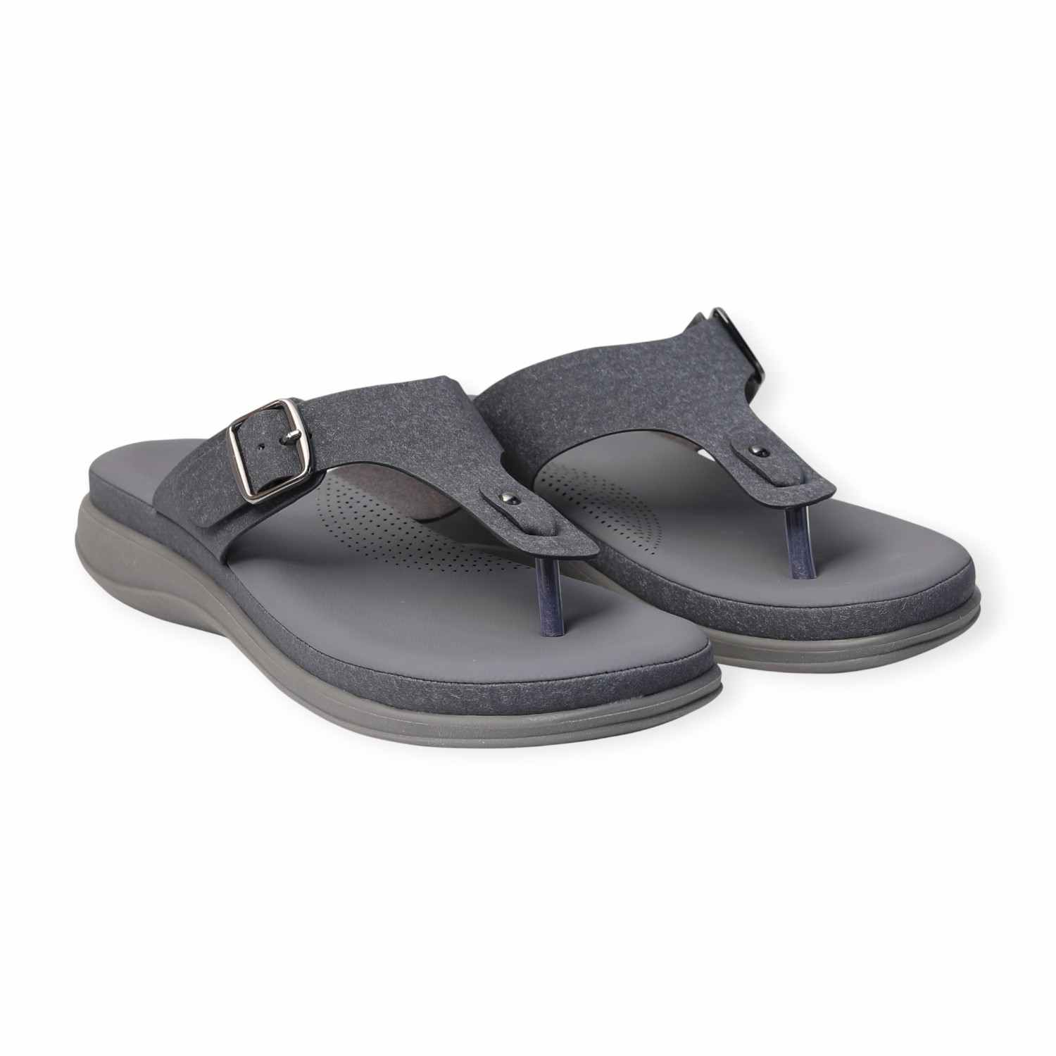 Melonz Women’s Buckle-Strap Grey Sandals