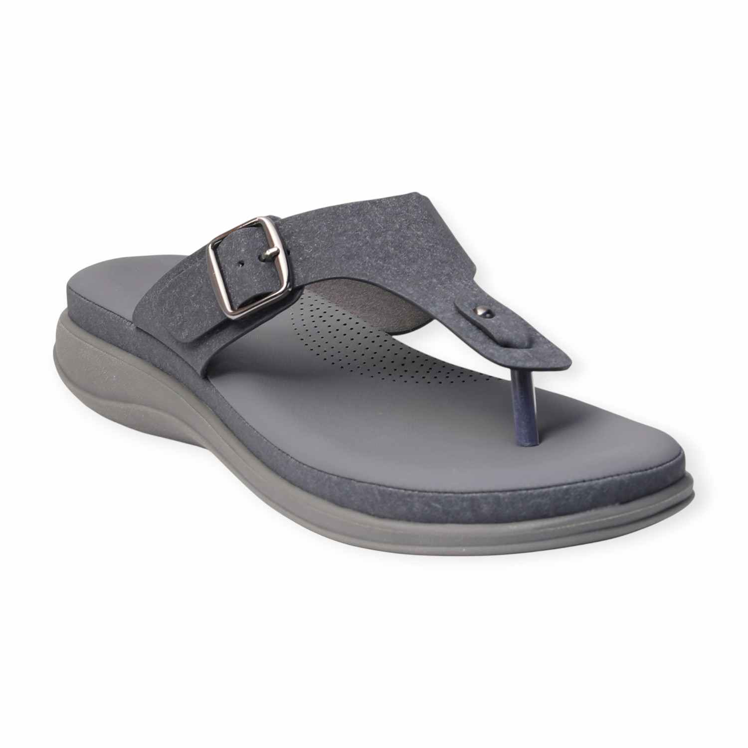 Melonz Women’s Buckle-Strap Grey Sandals