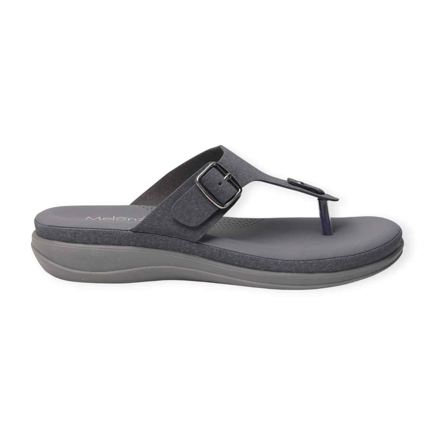 Melonz Women’s Buckle-Strap Grey Sandals