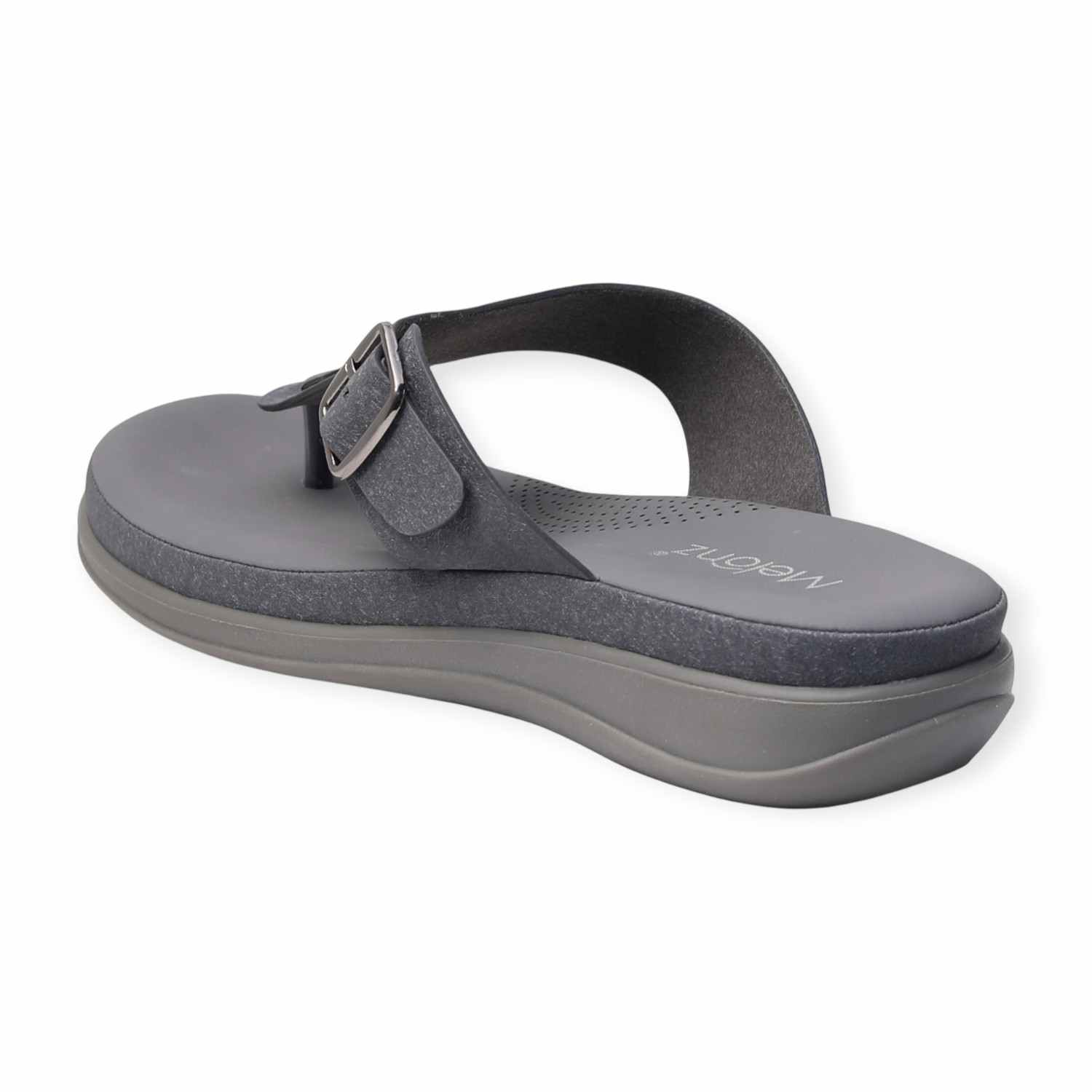 Melonz Women’s Buckle-Strap Grey Sandals