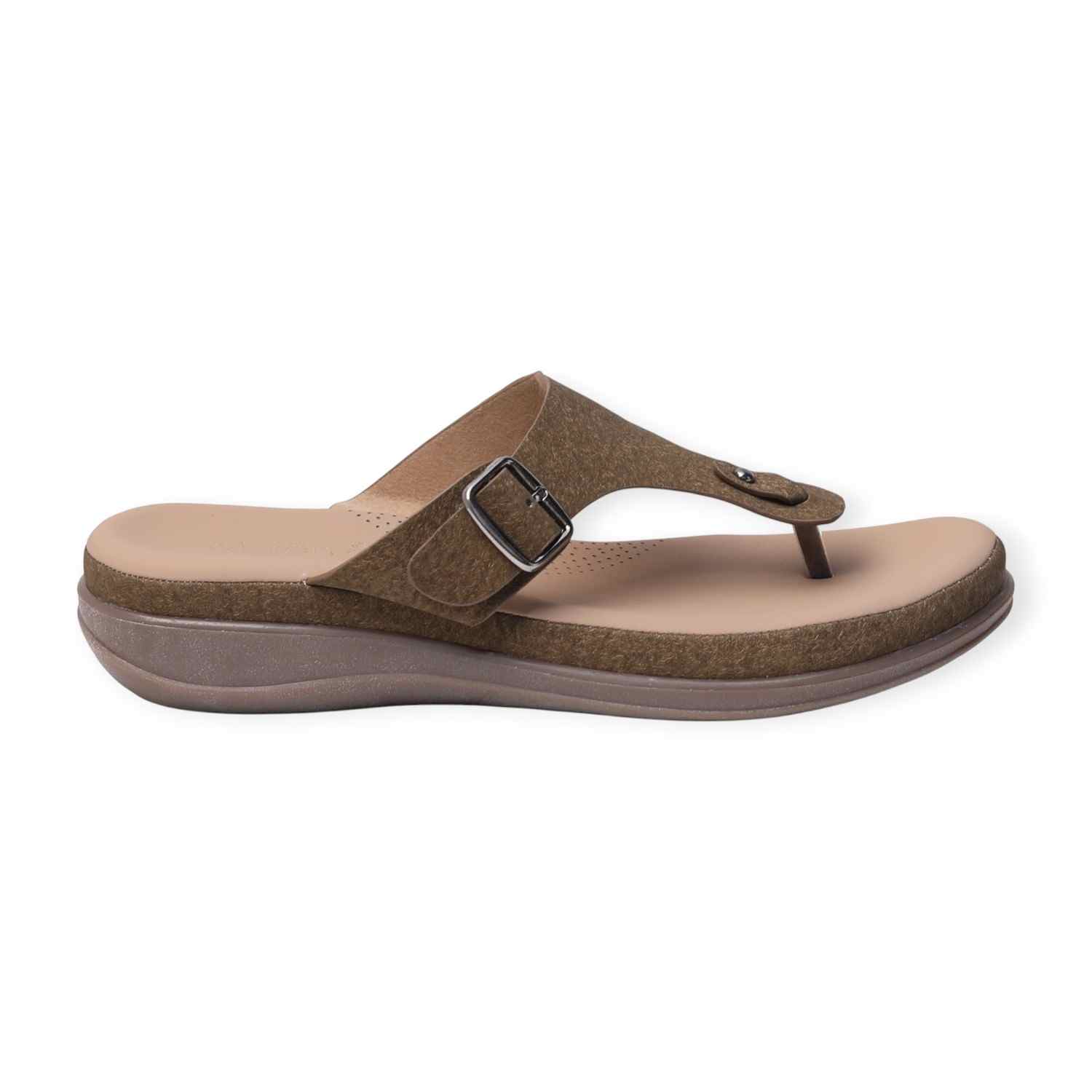 Melonz Women’s Buckle-Strap Olive Sandals