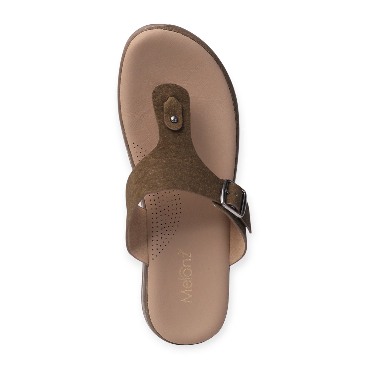 Melonz Women’s Buckle-Strap Olive Sandals