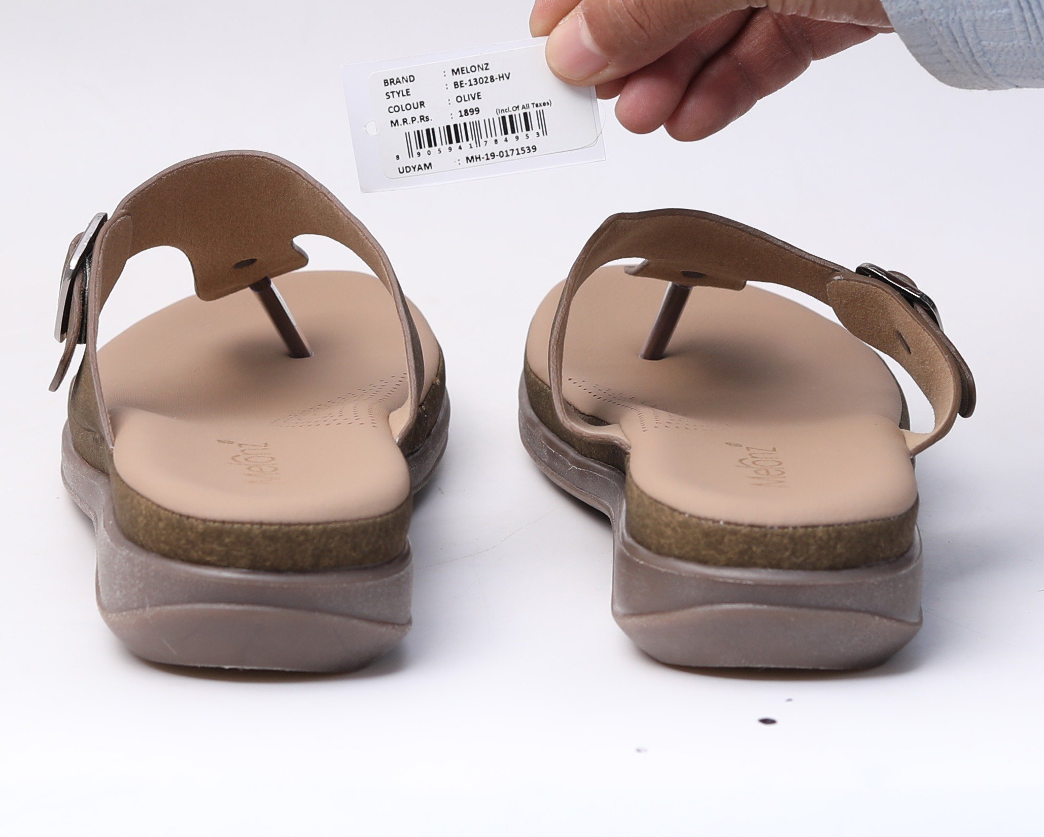 Melonz Women’s Buckle-Strap Olive Sandals