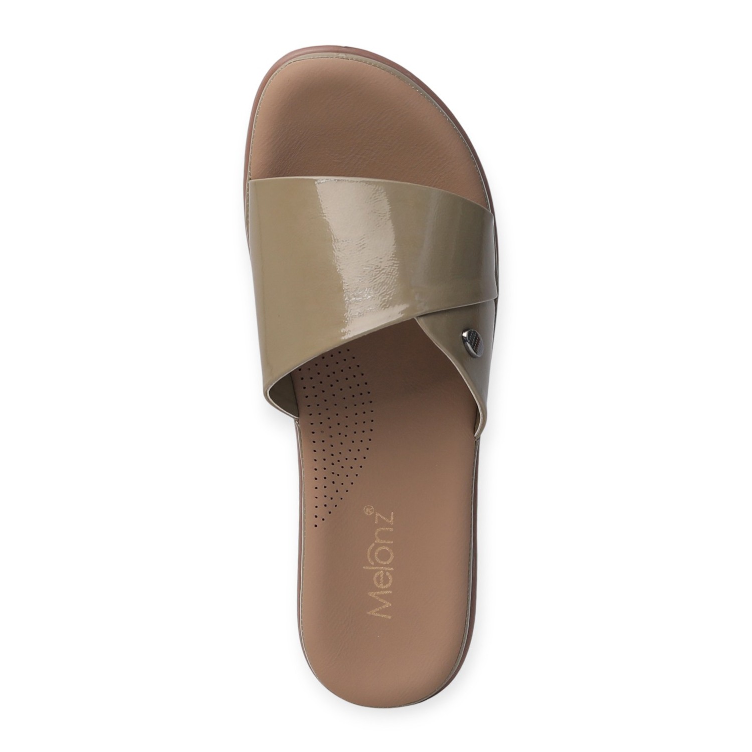 Melonz Women's Green Glossy Slides