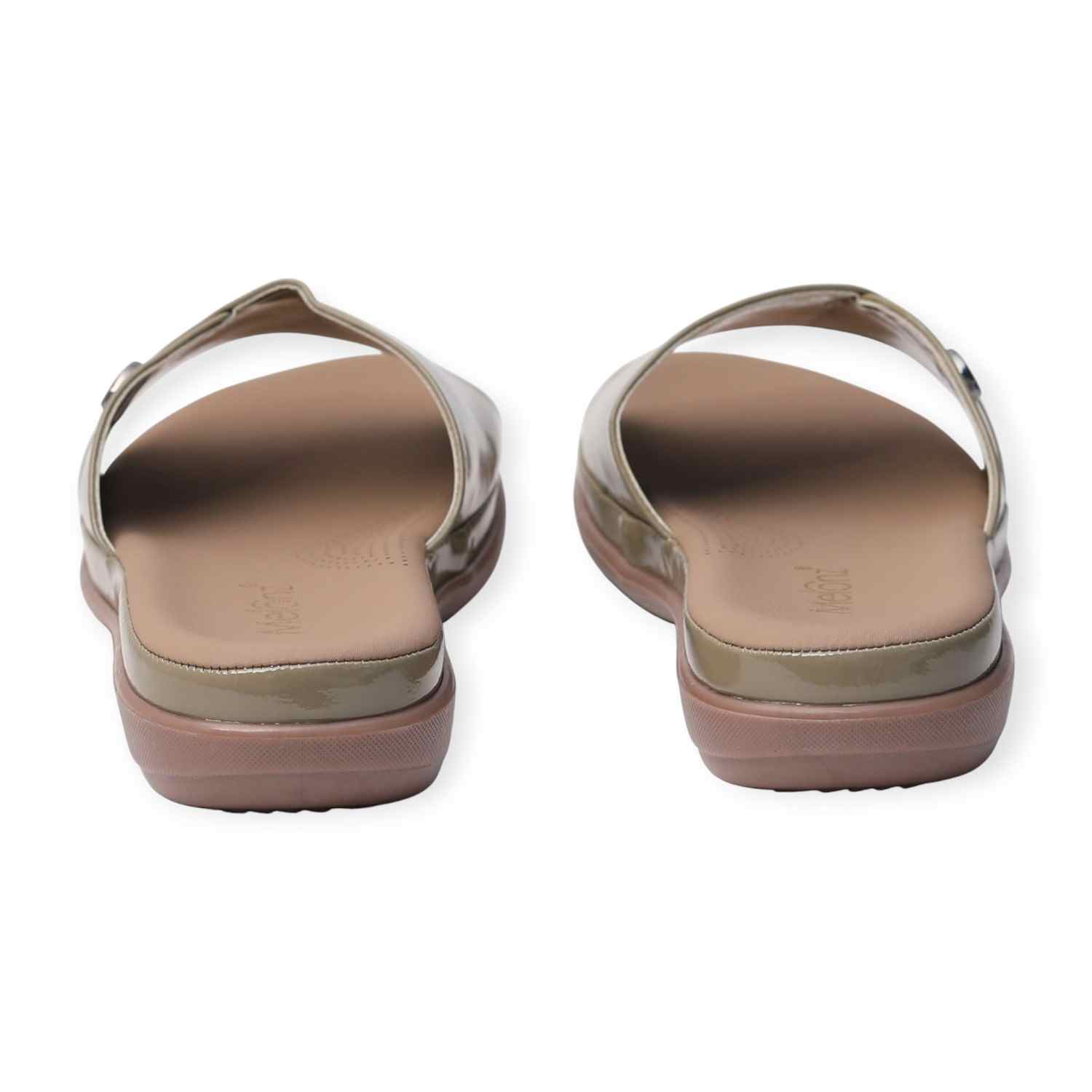 Melonz Women's Green Glossy Slides