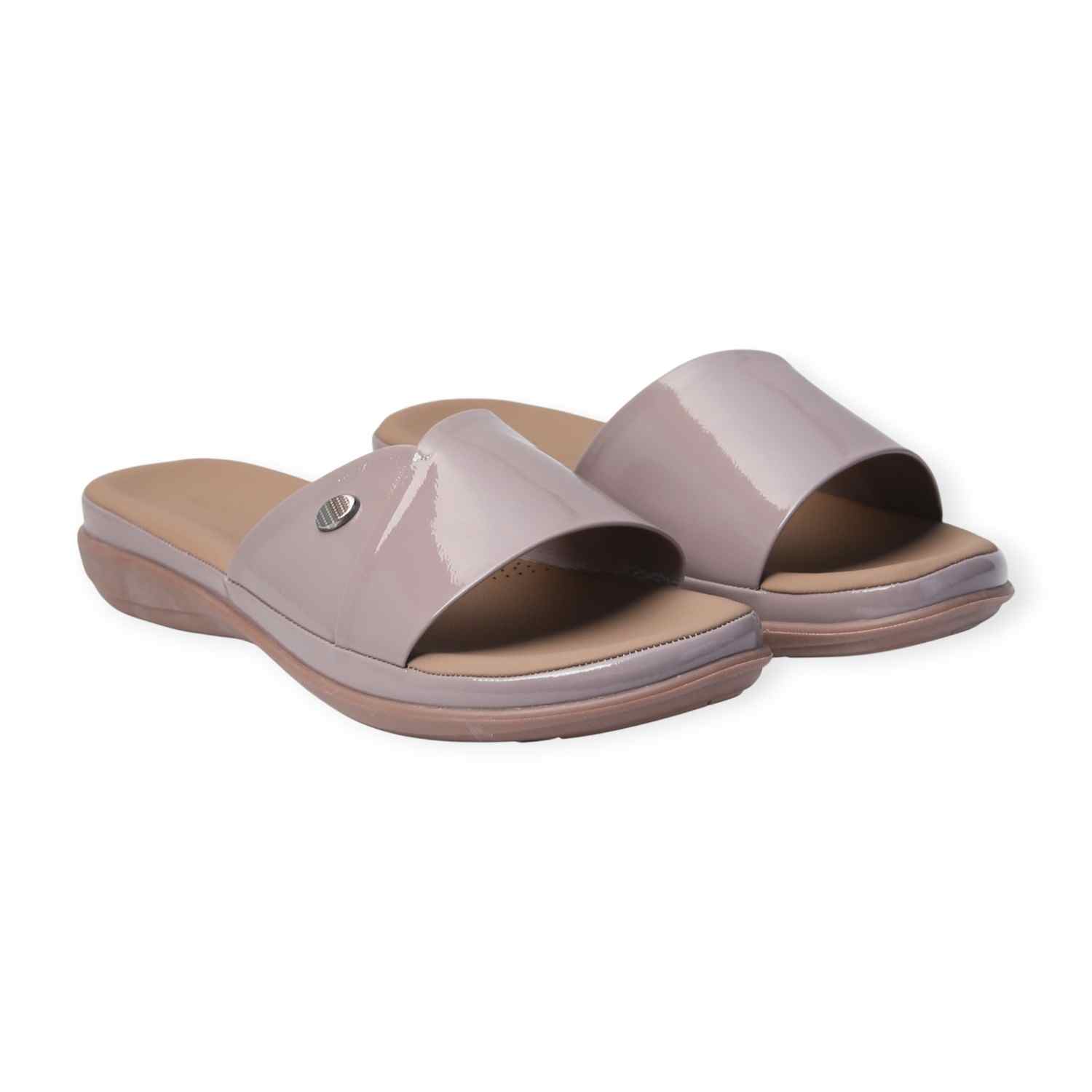 Melonz Women's Rose Pink Glossy Slides
