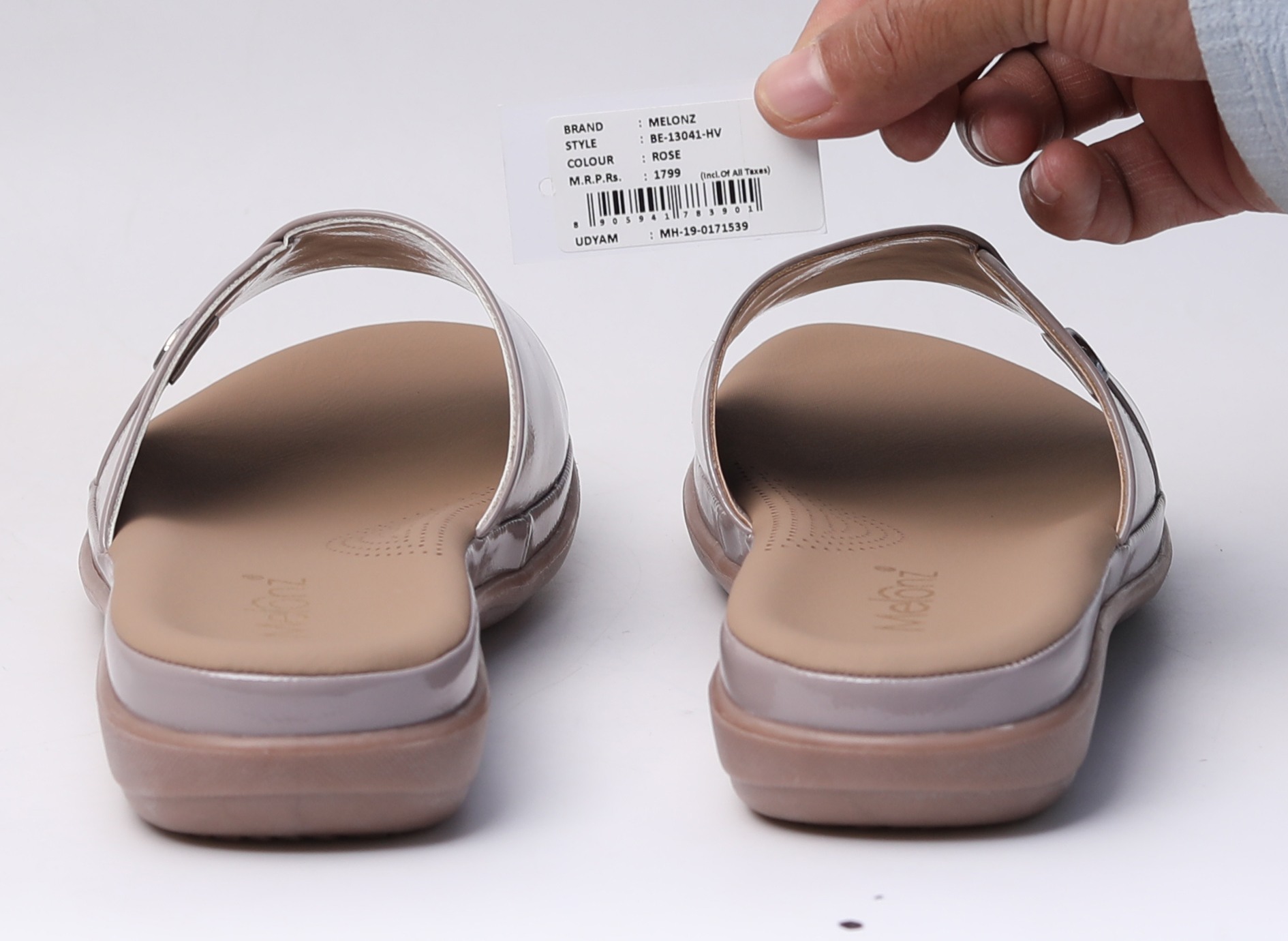 Melonz Women's Rose Pink Glossy Slides