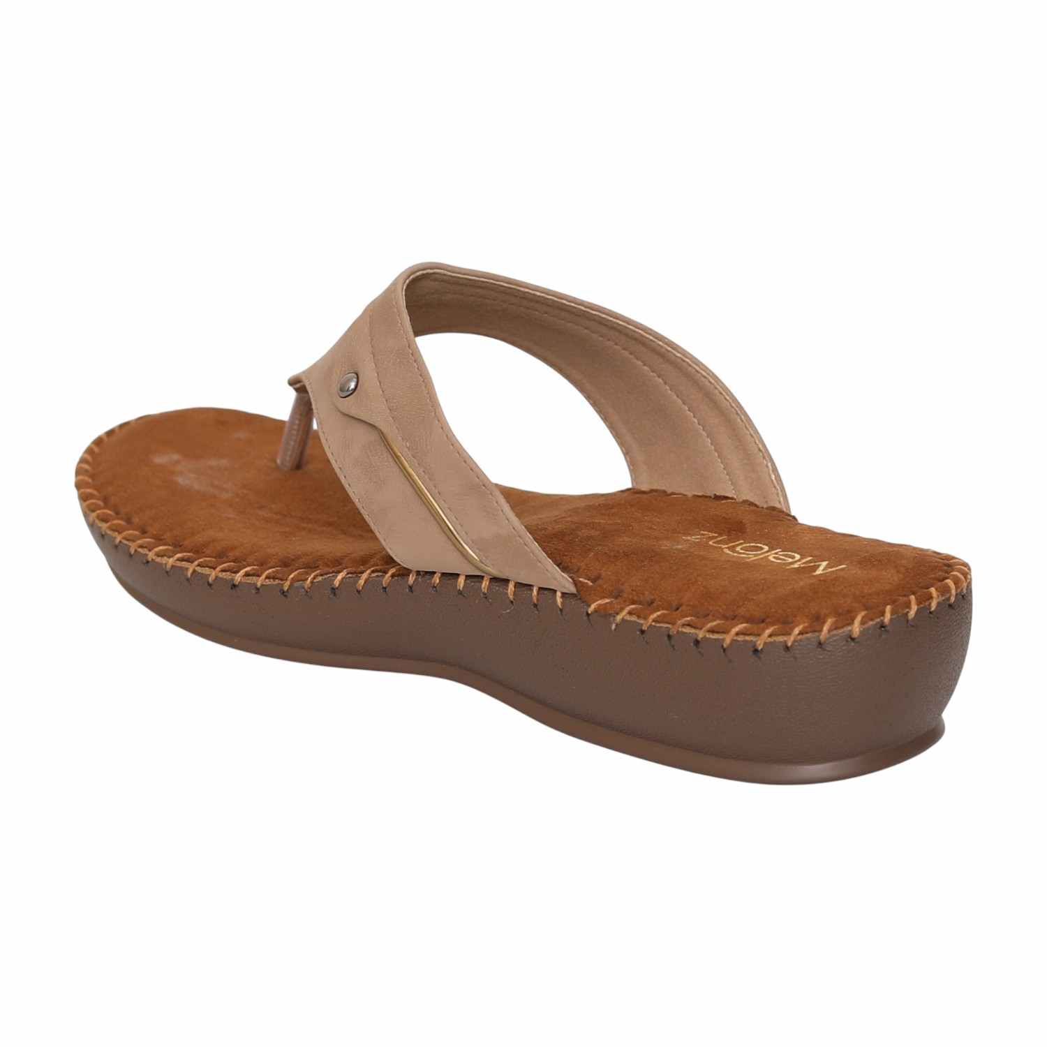 Women Almond Tone Stitch Wedges