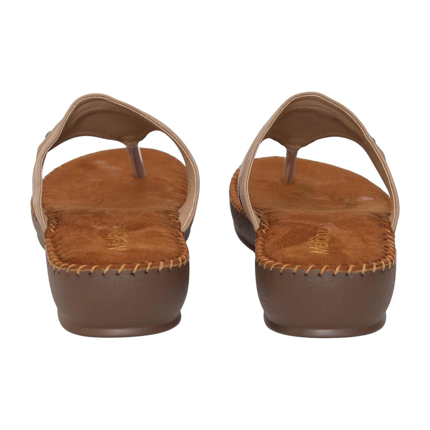 Women Almond Tone Stitch Wedges
