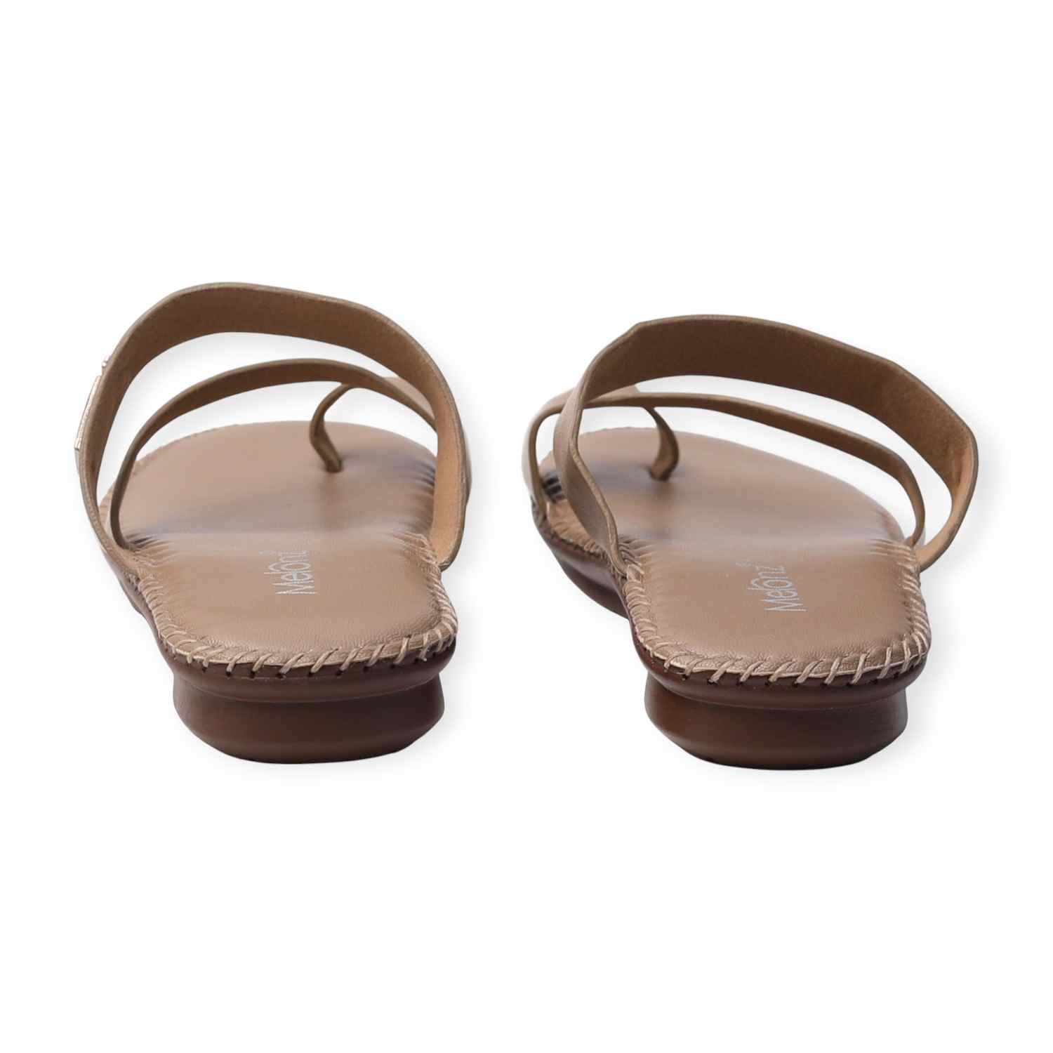 Melonz Women’s Cross-Strap Beige Slip-Ons