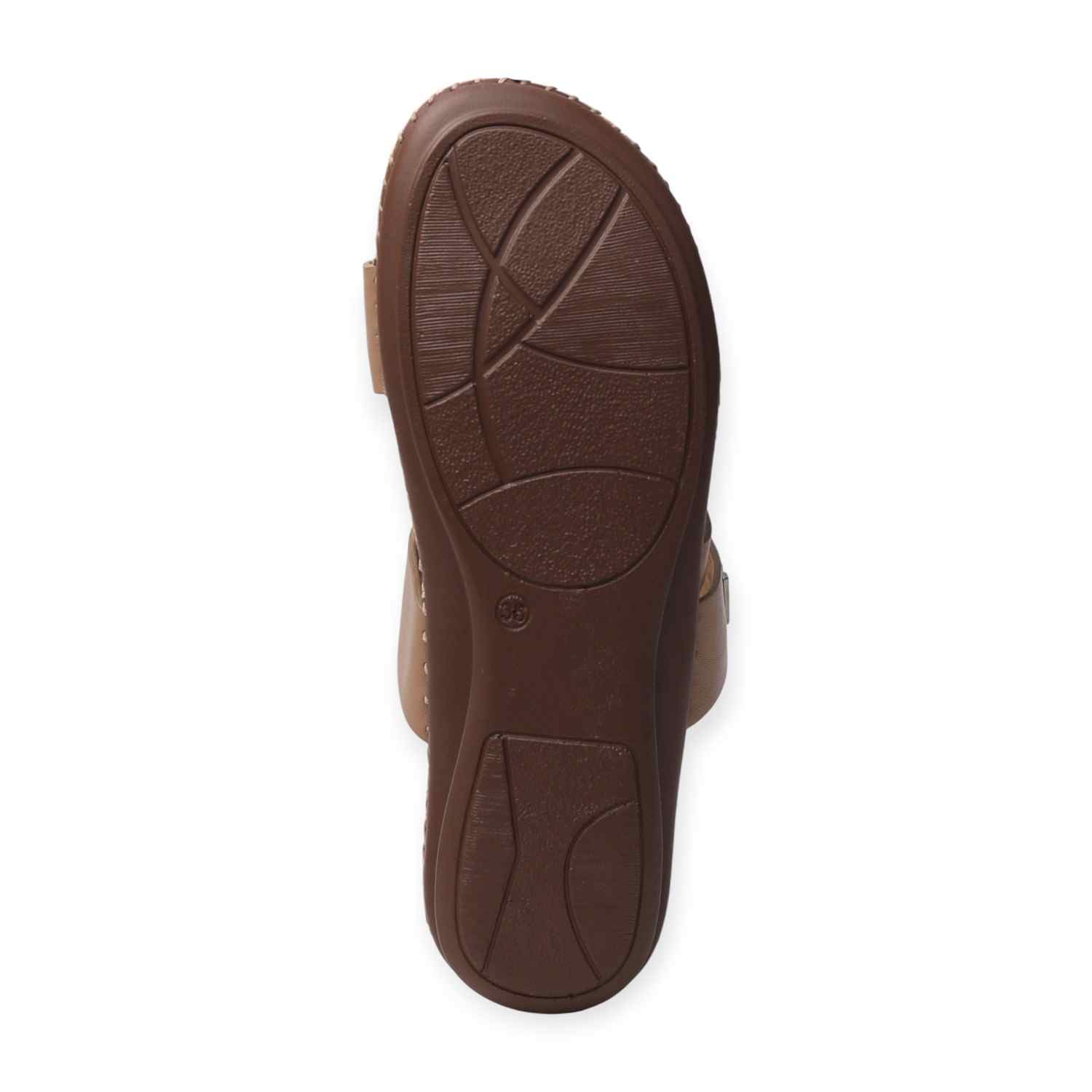 Melonz Women’s Cross-Strap Beige Slip-Ons