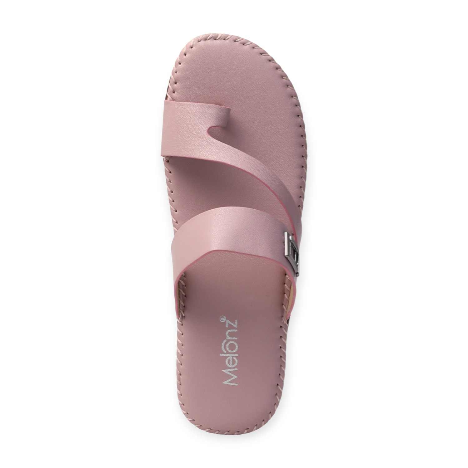 Melonz Women’s Cross-Strap Rose Pink Slip-Ons