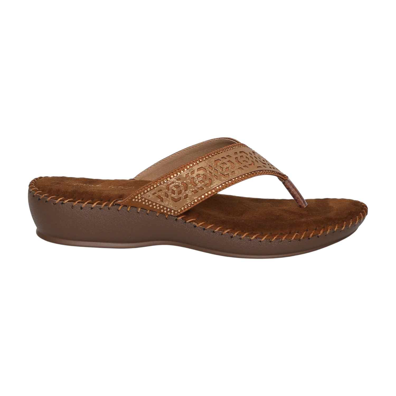 Women's Mocha Filigree Thong Sandals