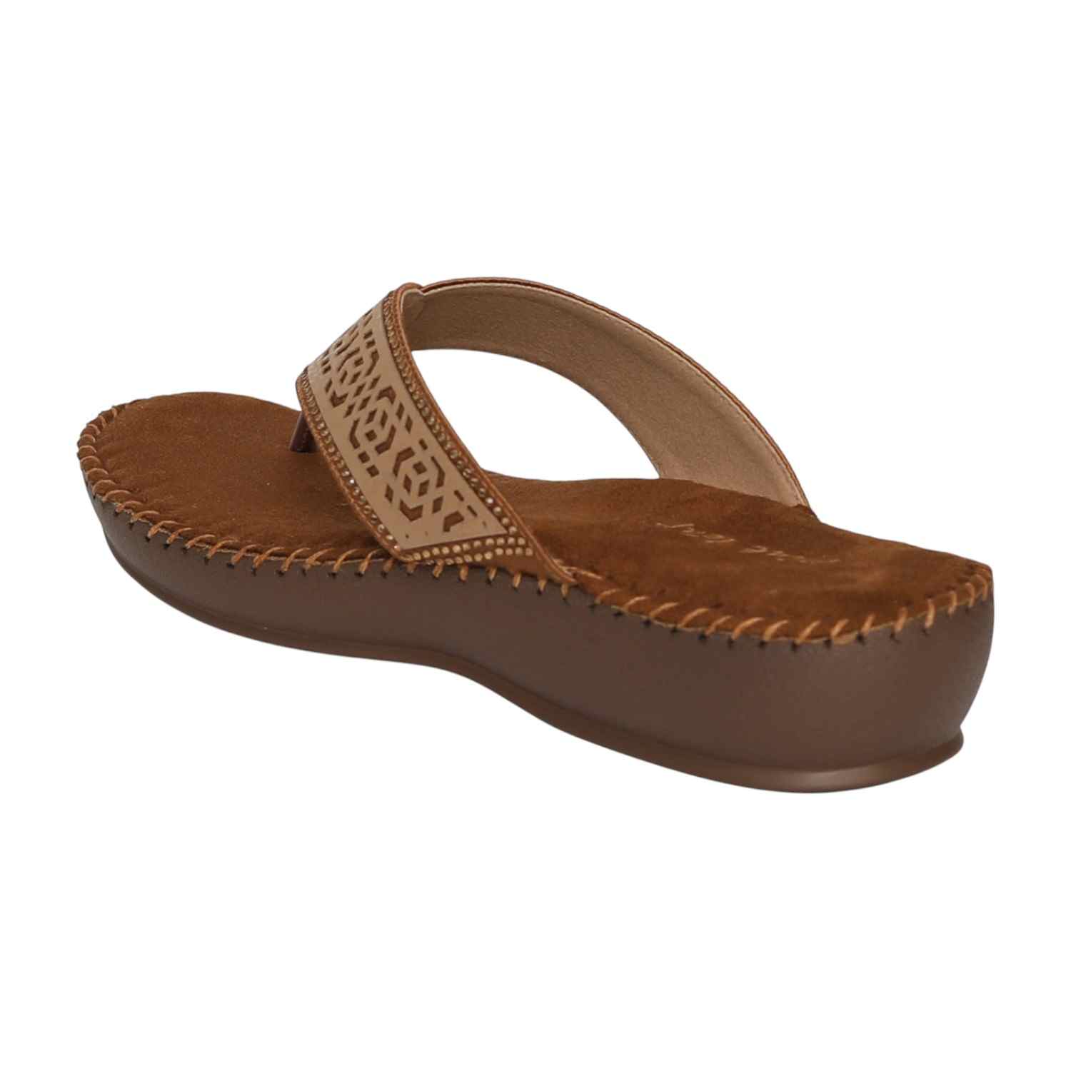 Women's Mocha Filigree Thong Sandals